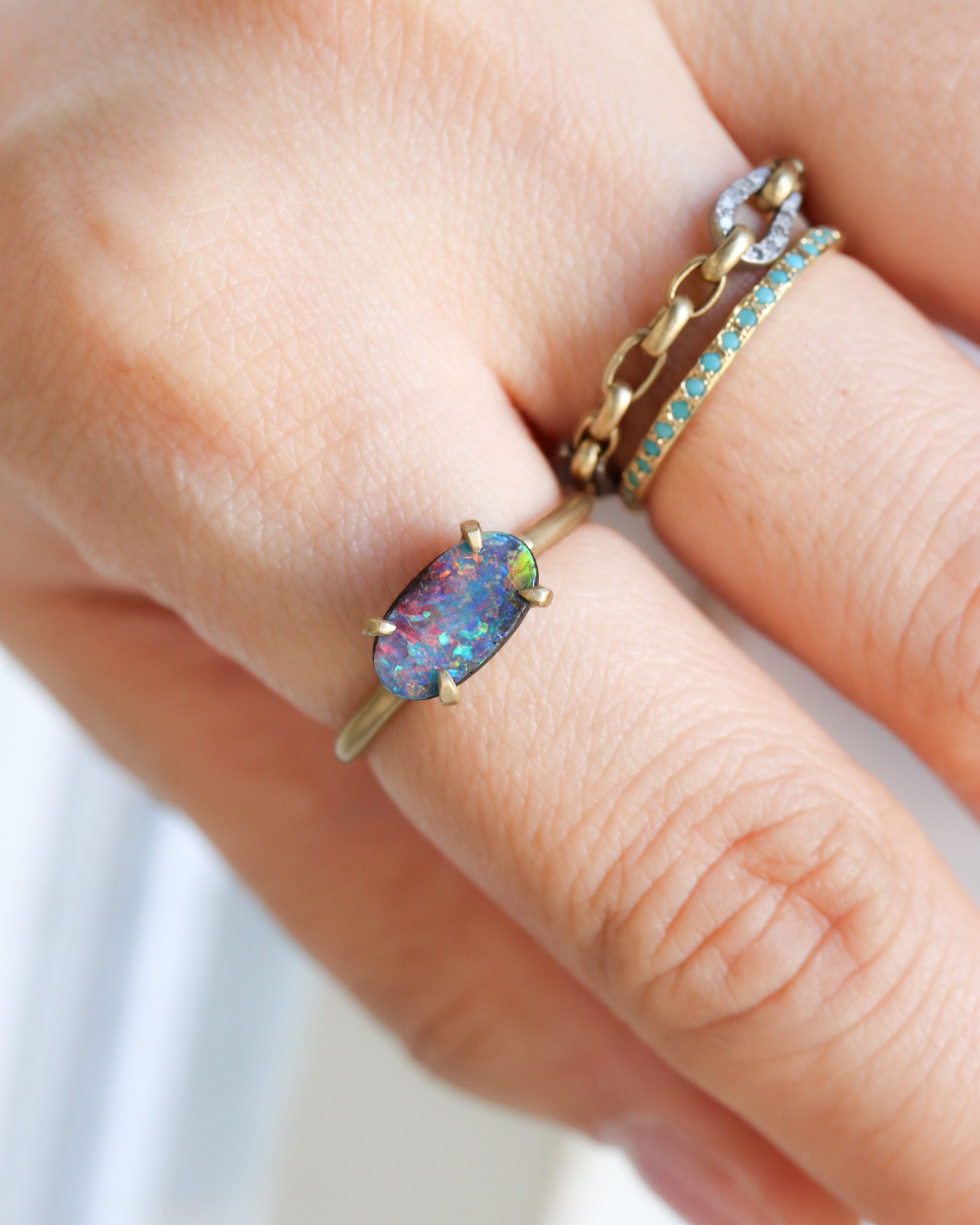 Prong Ring - Boulder Opal -