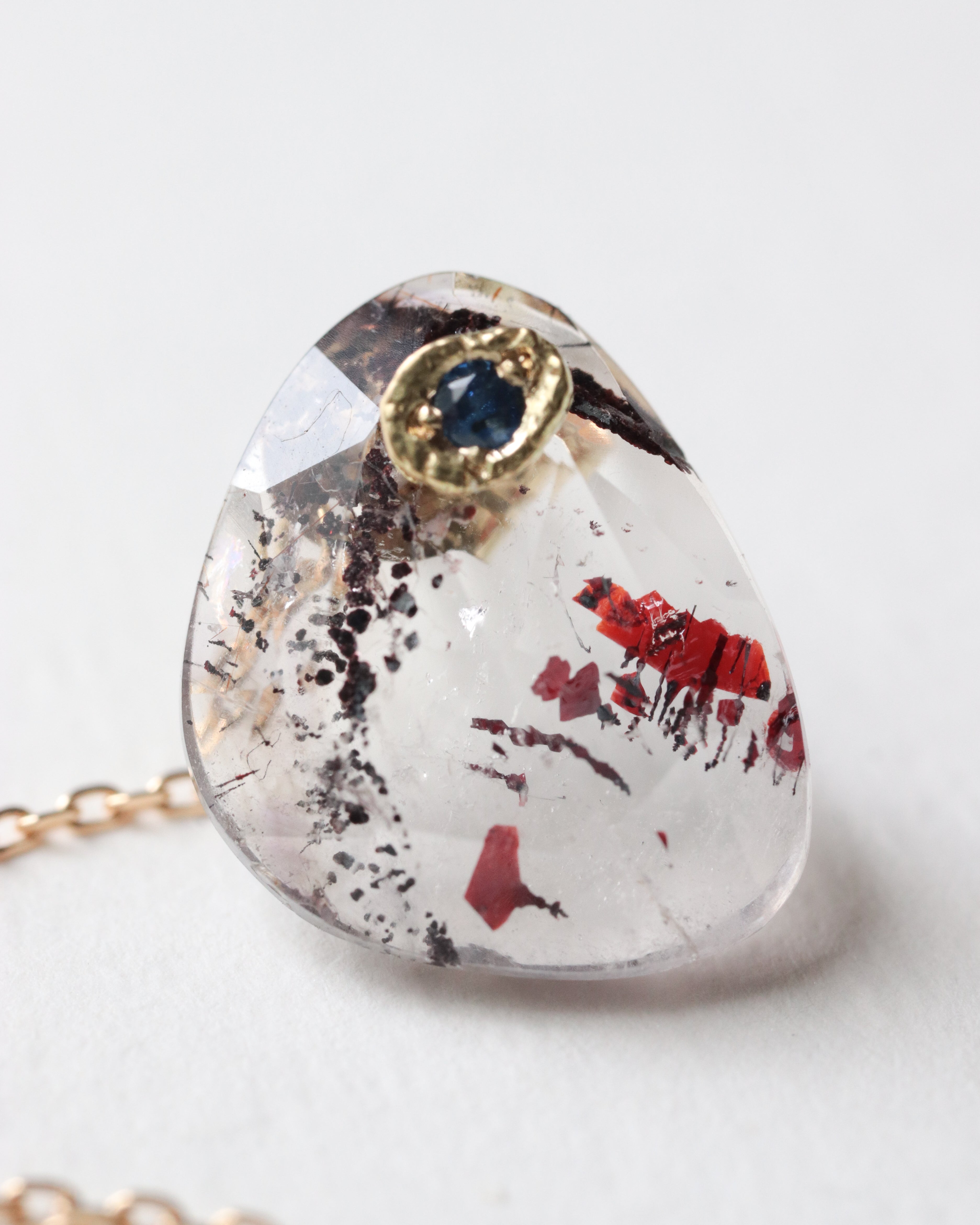 Flat Pierced Earring - Super Seven -