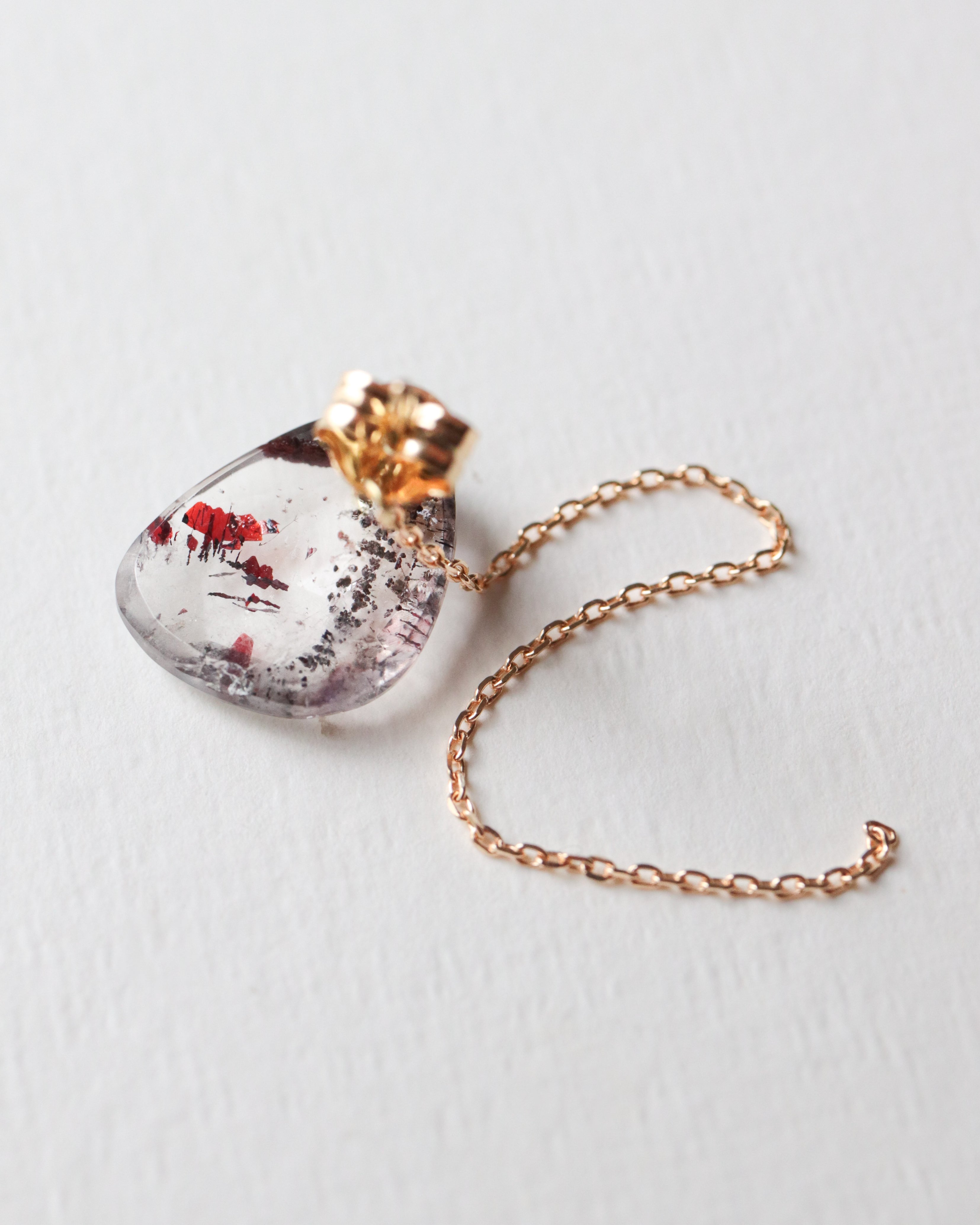 Flat Pierced Earring - Super Seven -