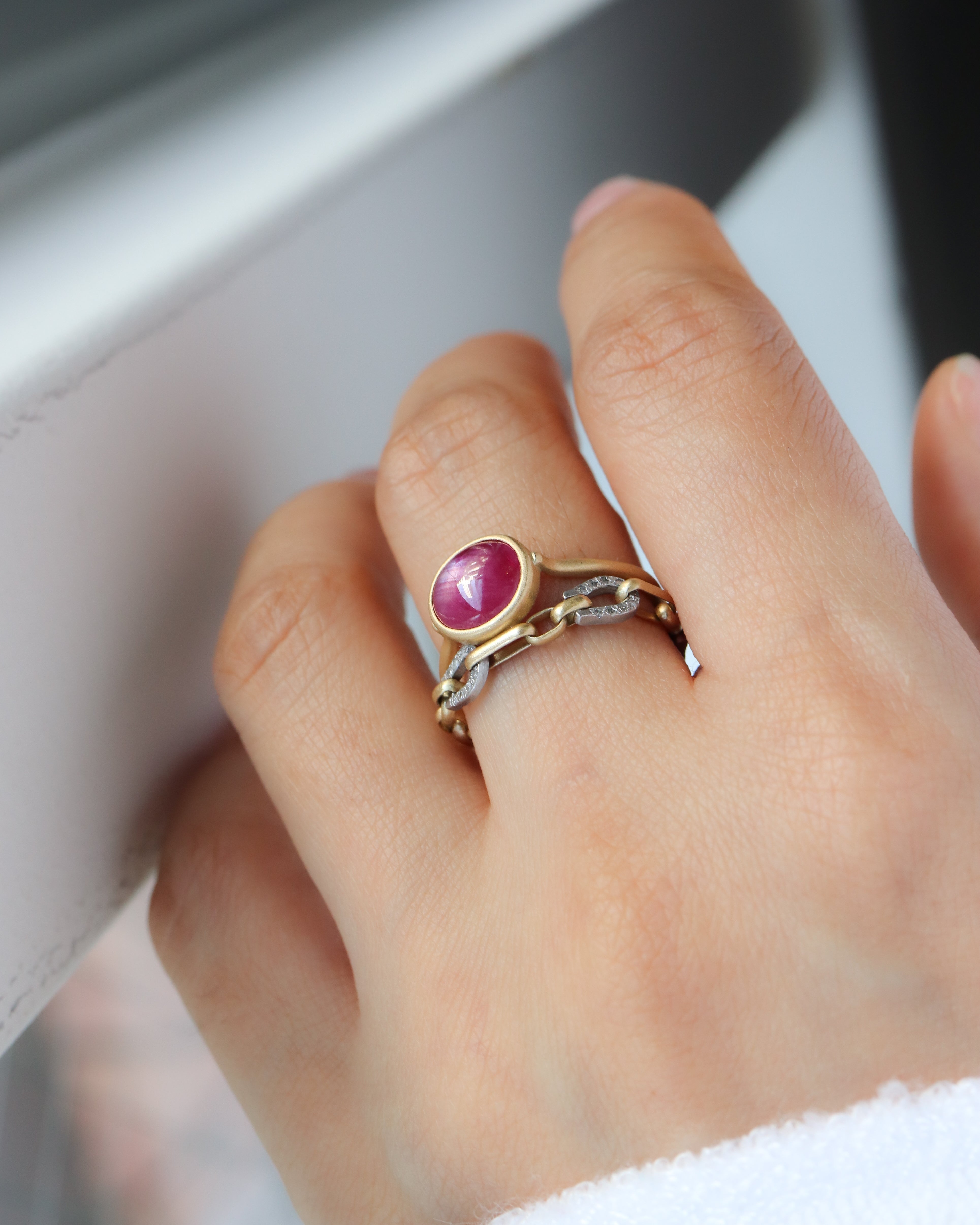 Collet Ring - Ruby -