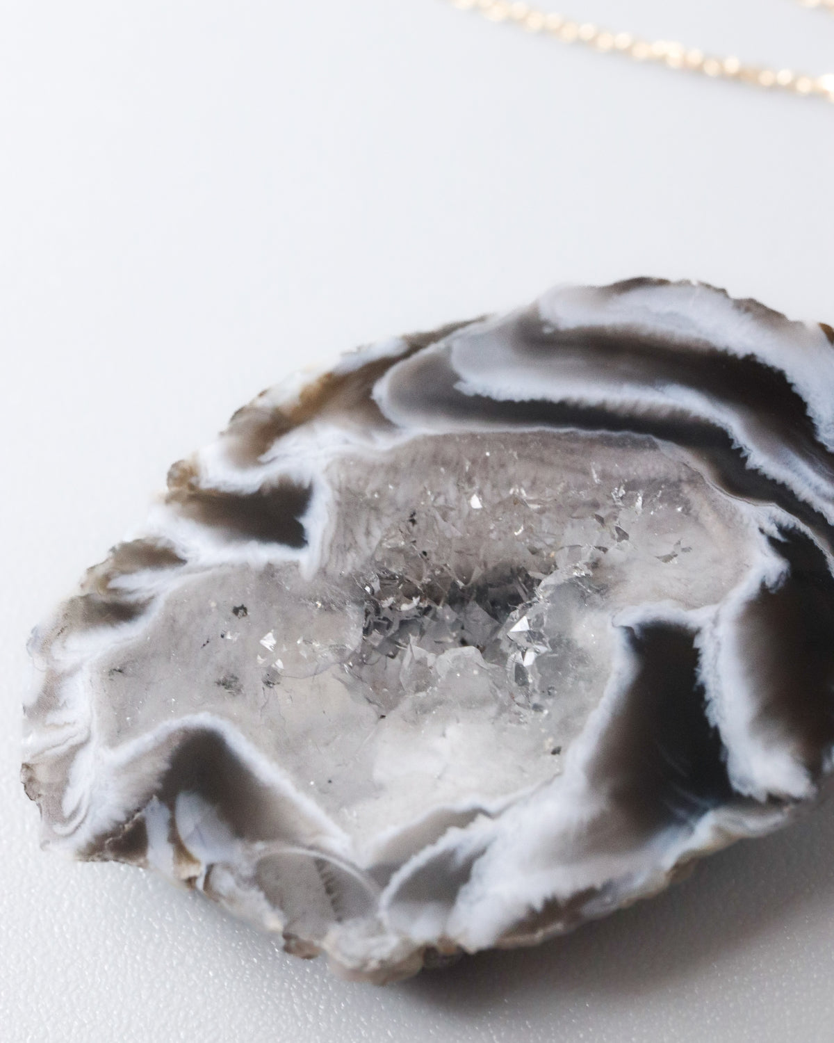 Rock Necklace - Agate Druzy -