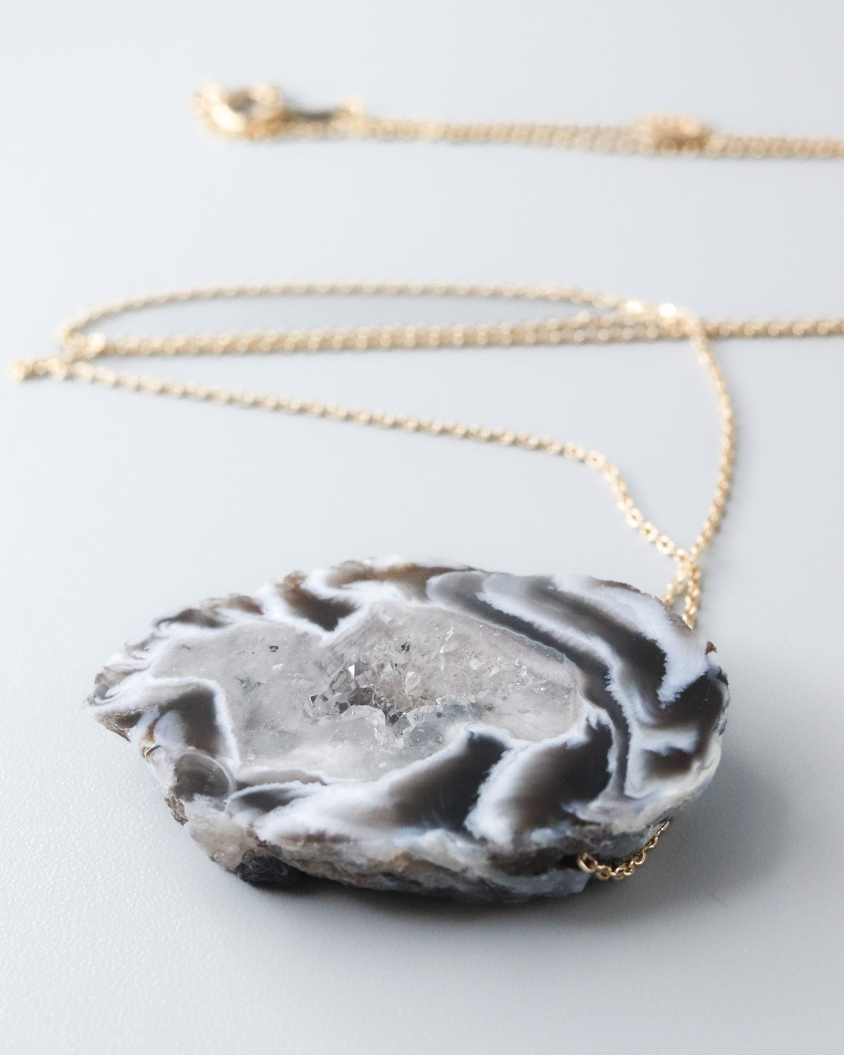Rock Necklace - Agate Druzy -