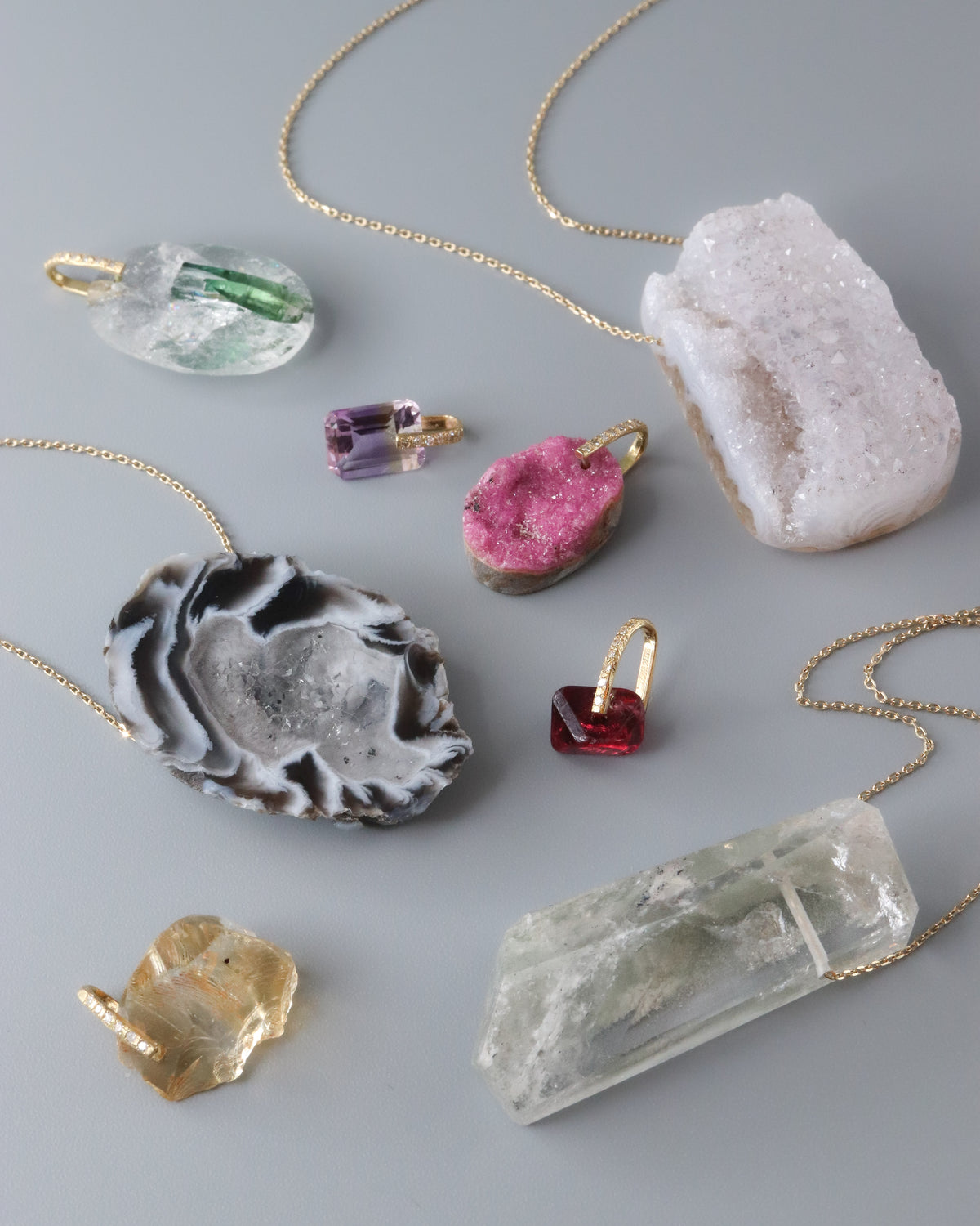 Rock Necklace - Agate Druzy -