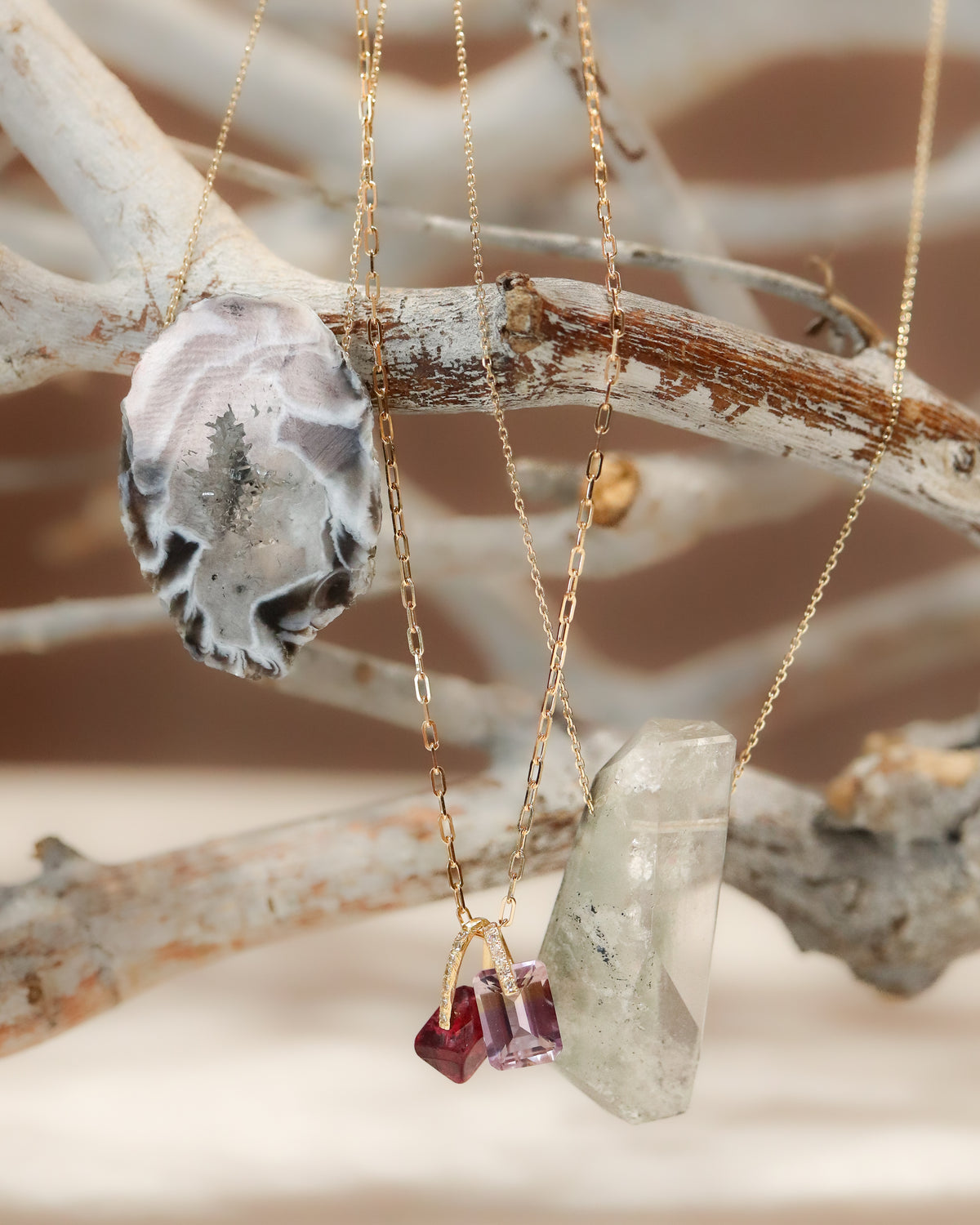 Rock Necklace - Agate Druzy -