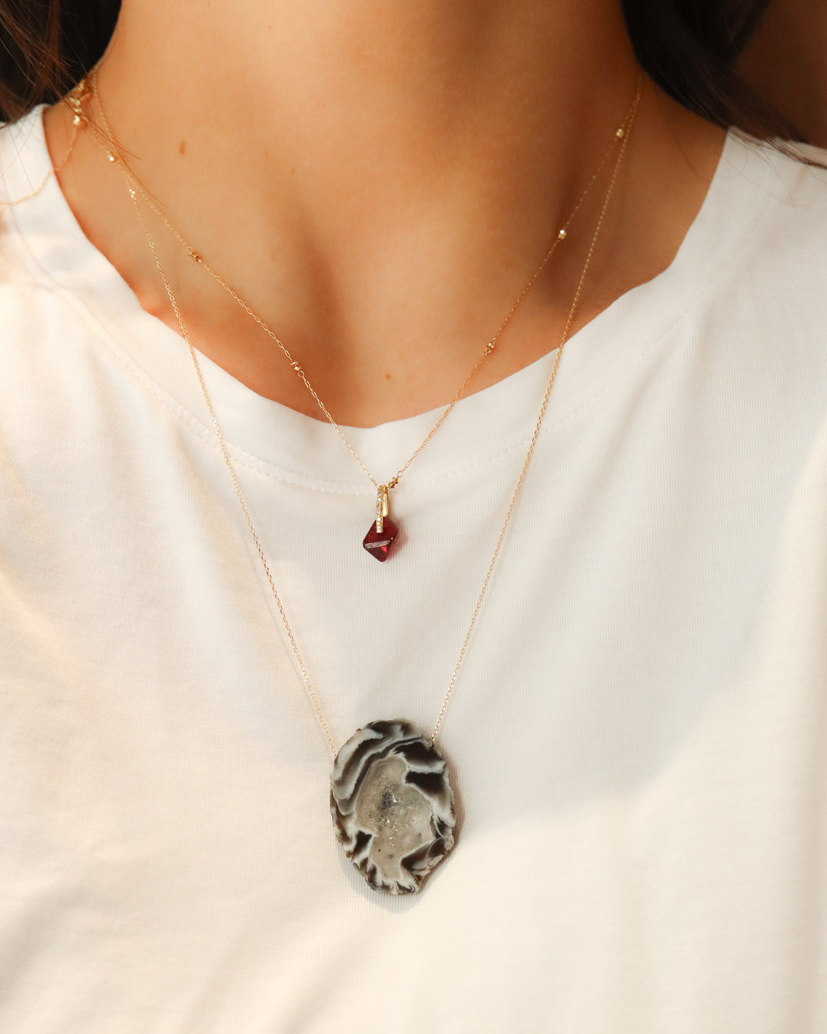 Rock Necklace - Agate Druzy -