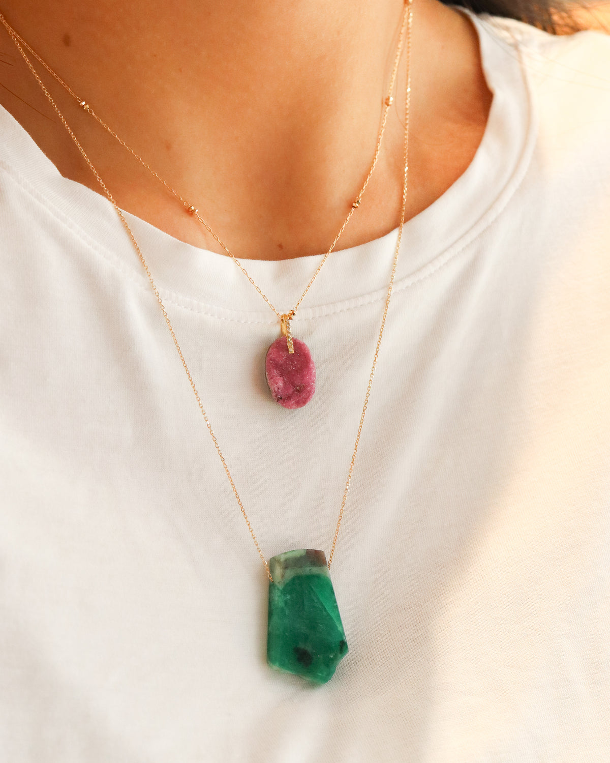 Rock Necklace - Emerald -