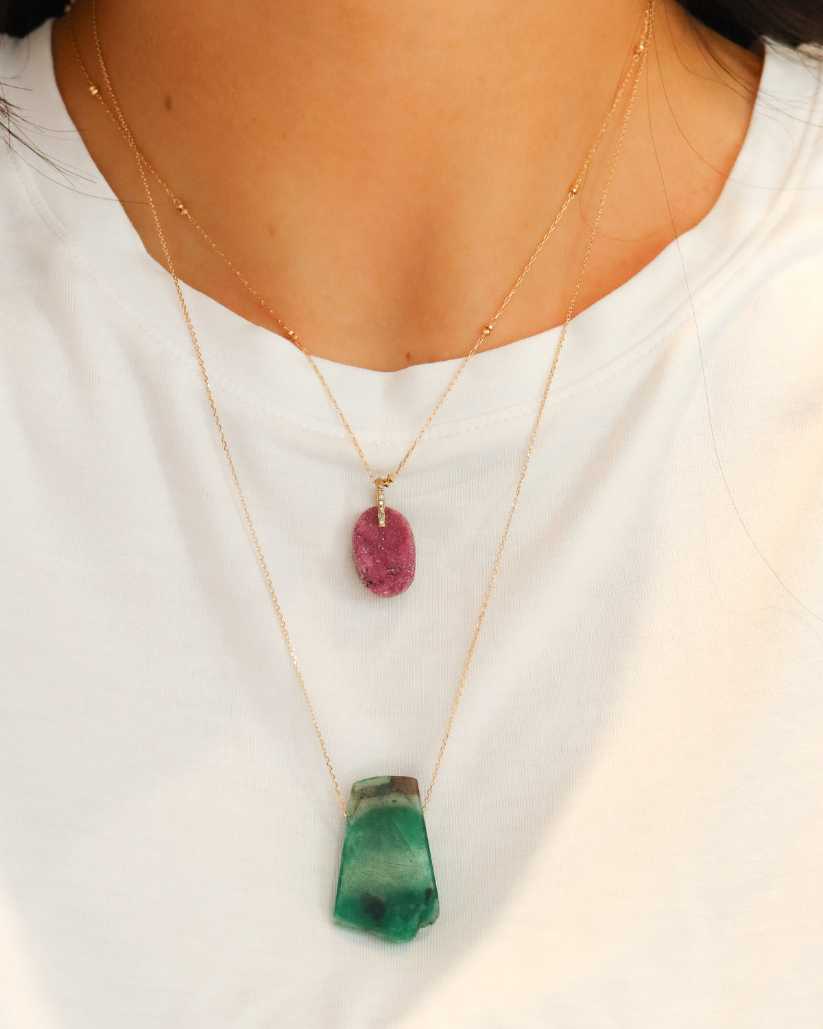 Rock Necklace - Emerald -