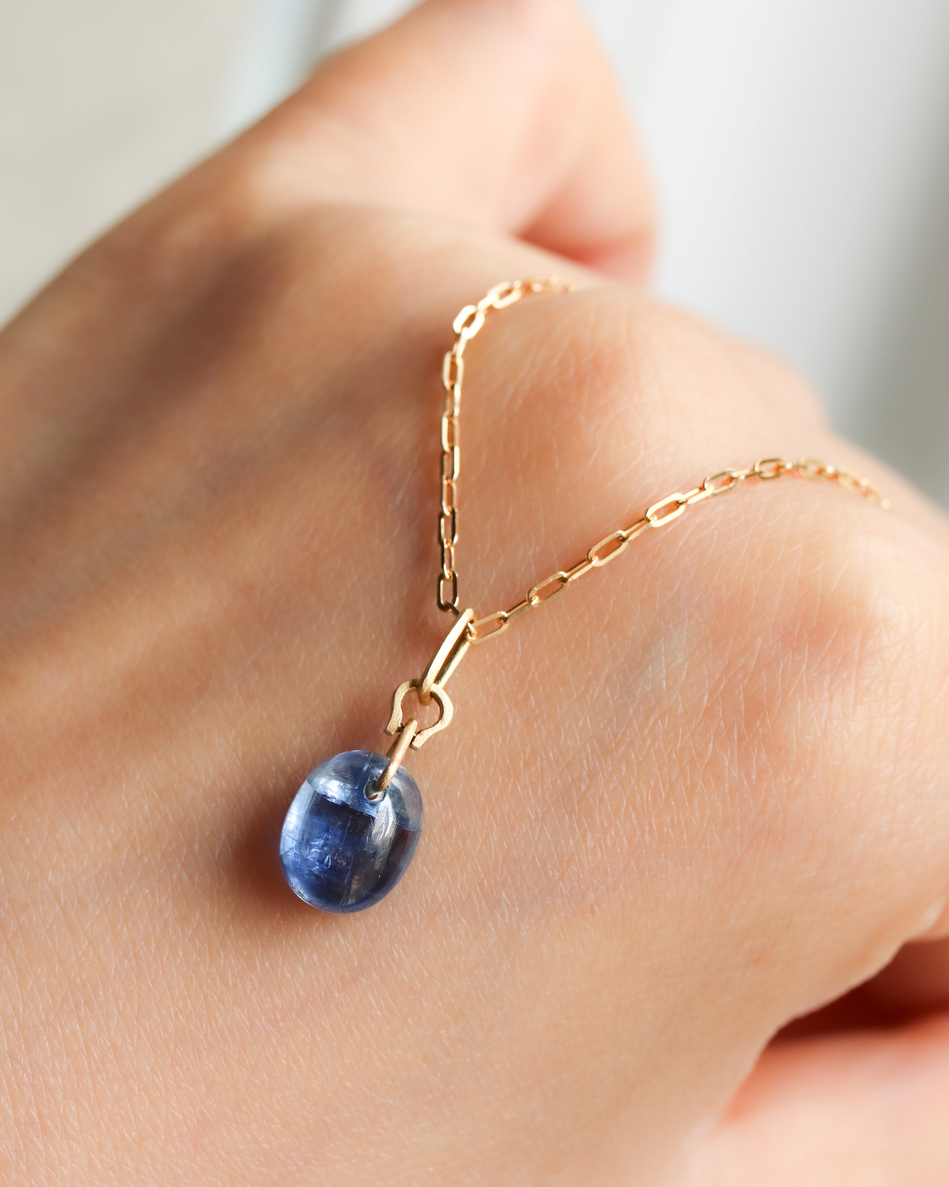 Horse Shoe Ring Necklace - kyanite -