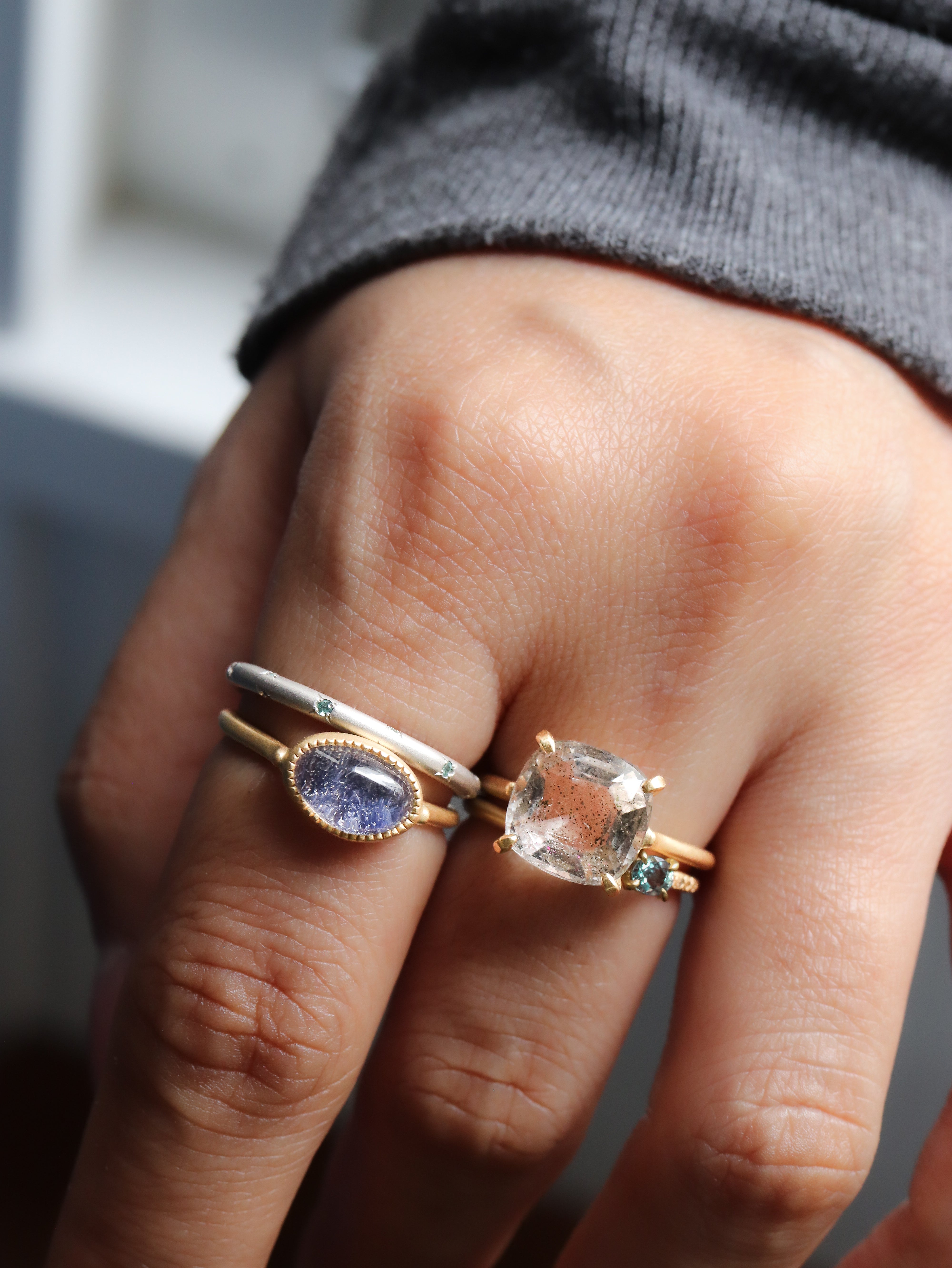 Prong Ring - Dendritic Quartz -