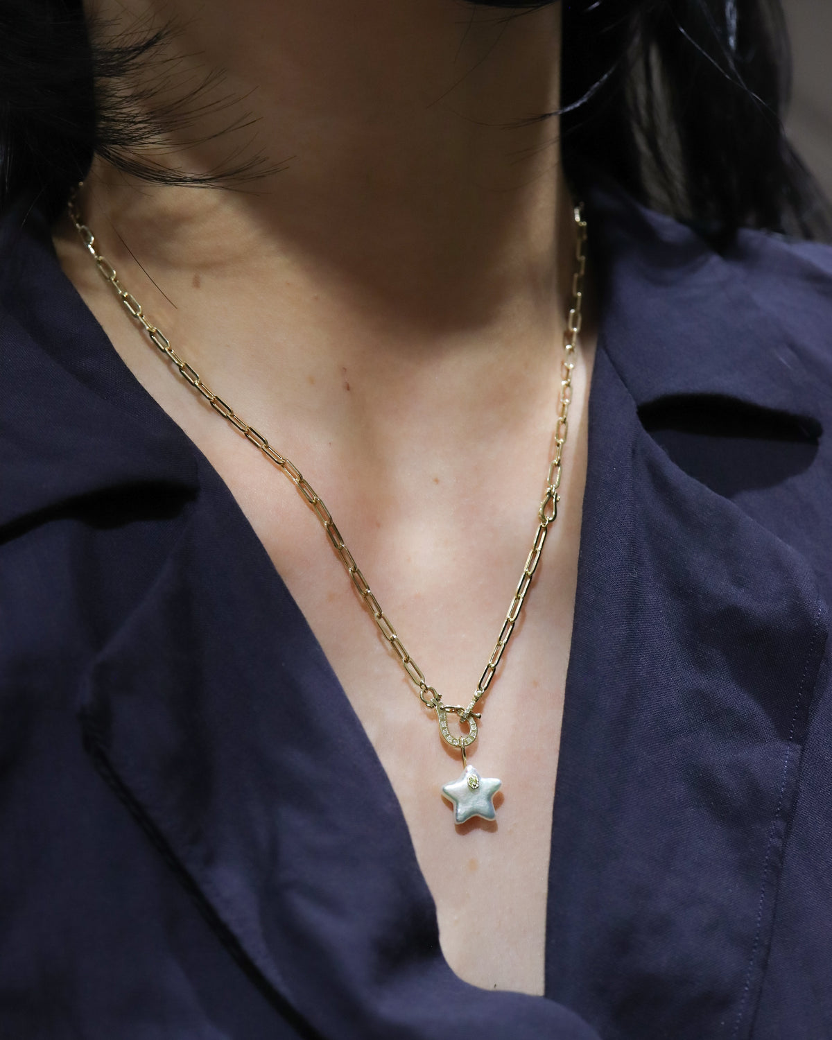 Flat Necklace - Pearl -