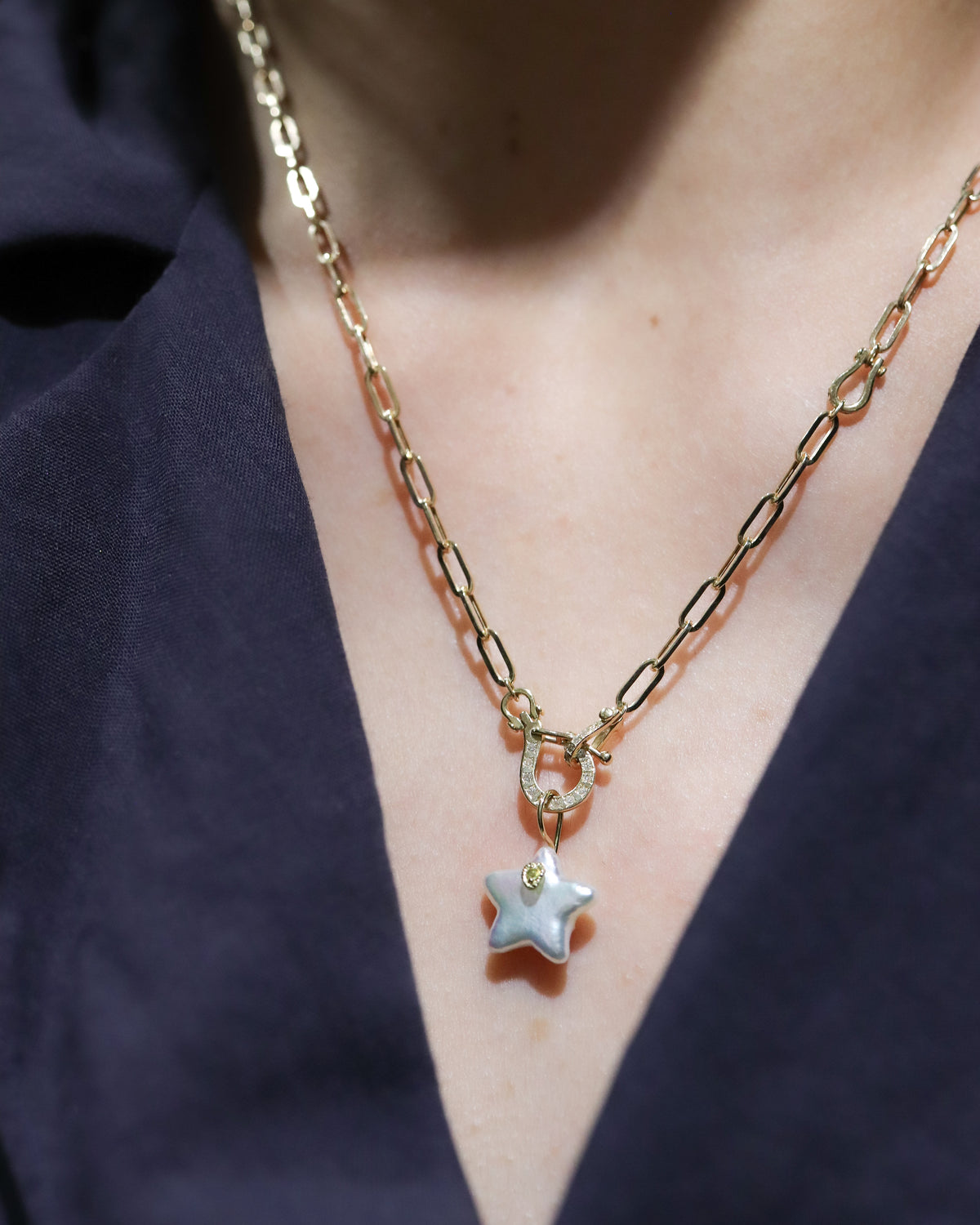 Flat Necklace - Pearl -