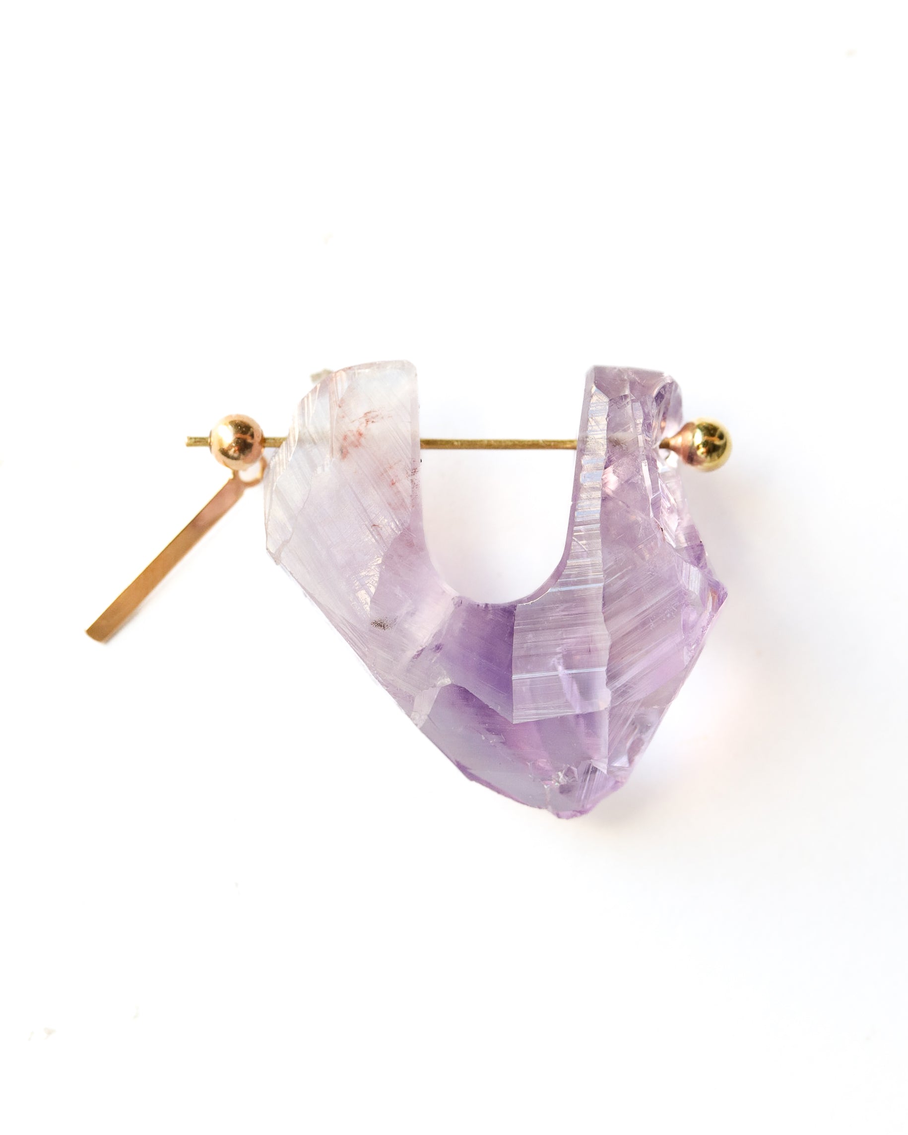Rock Pierced Earring - Amethyst -
