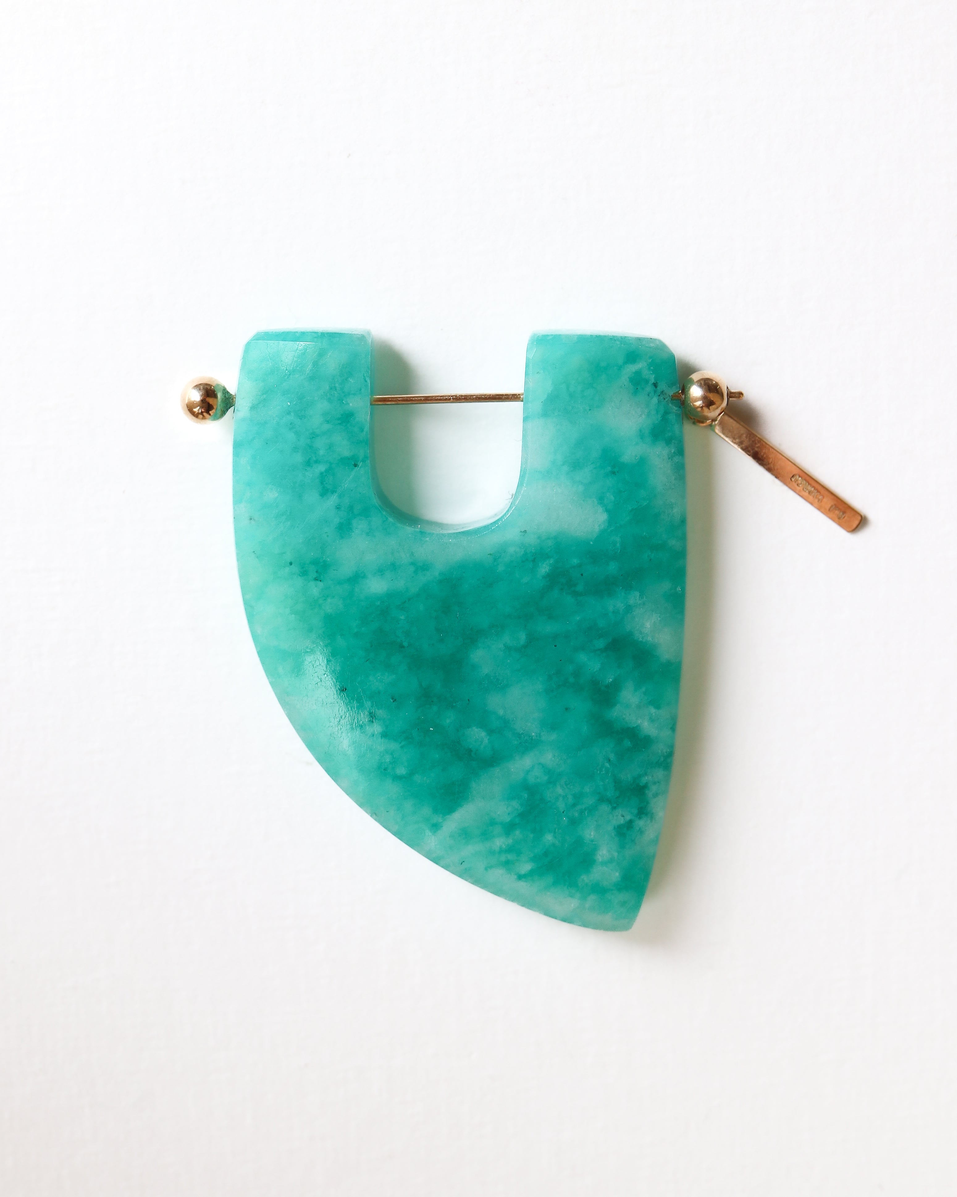 Rock Pierced Earring - Amazonite -
