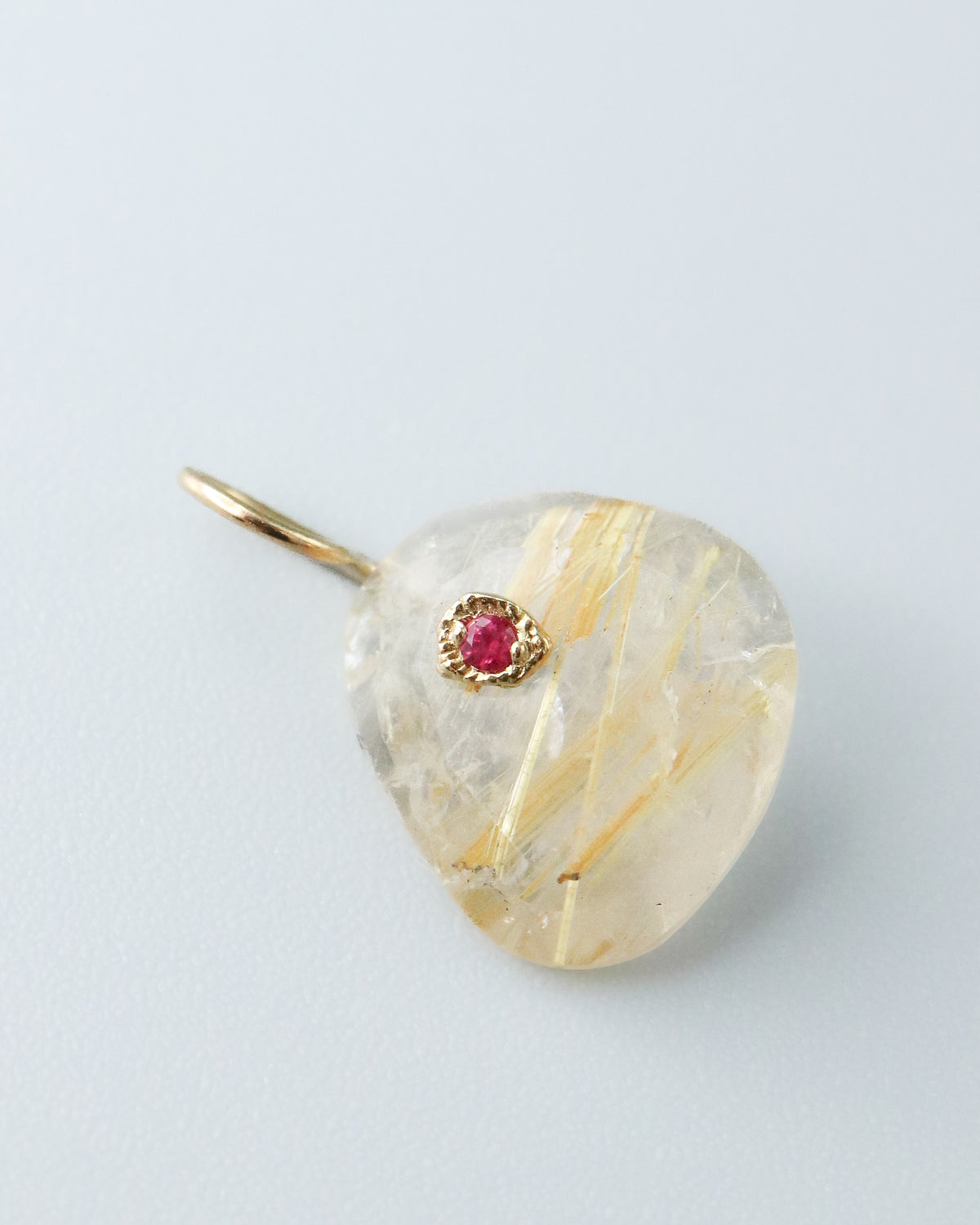 Flat Necklace - Golden Rutilated Quartz -