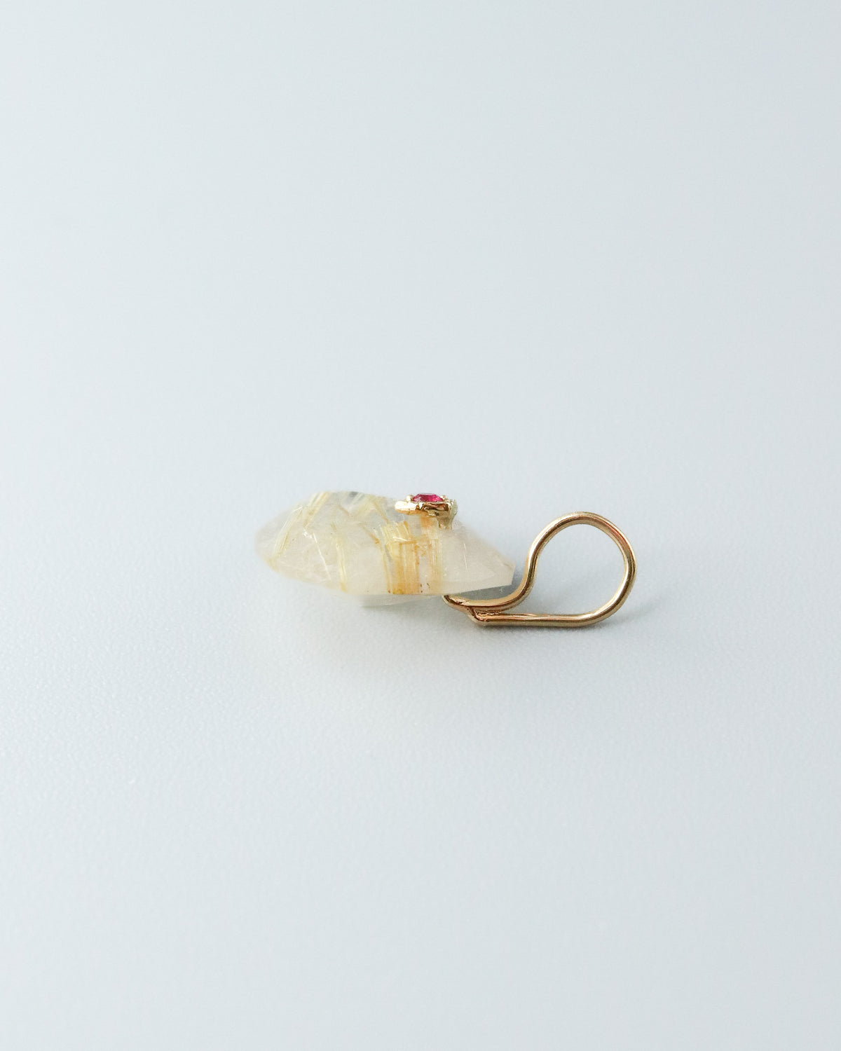 Flat Necklace - Golden Rutilated Quartz -