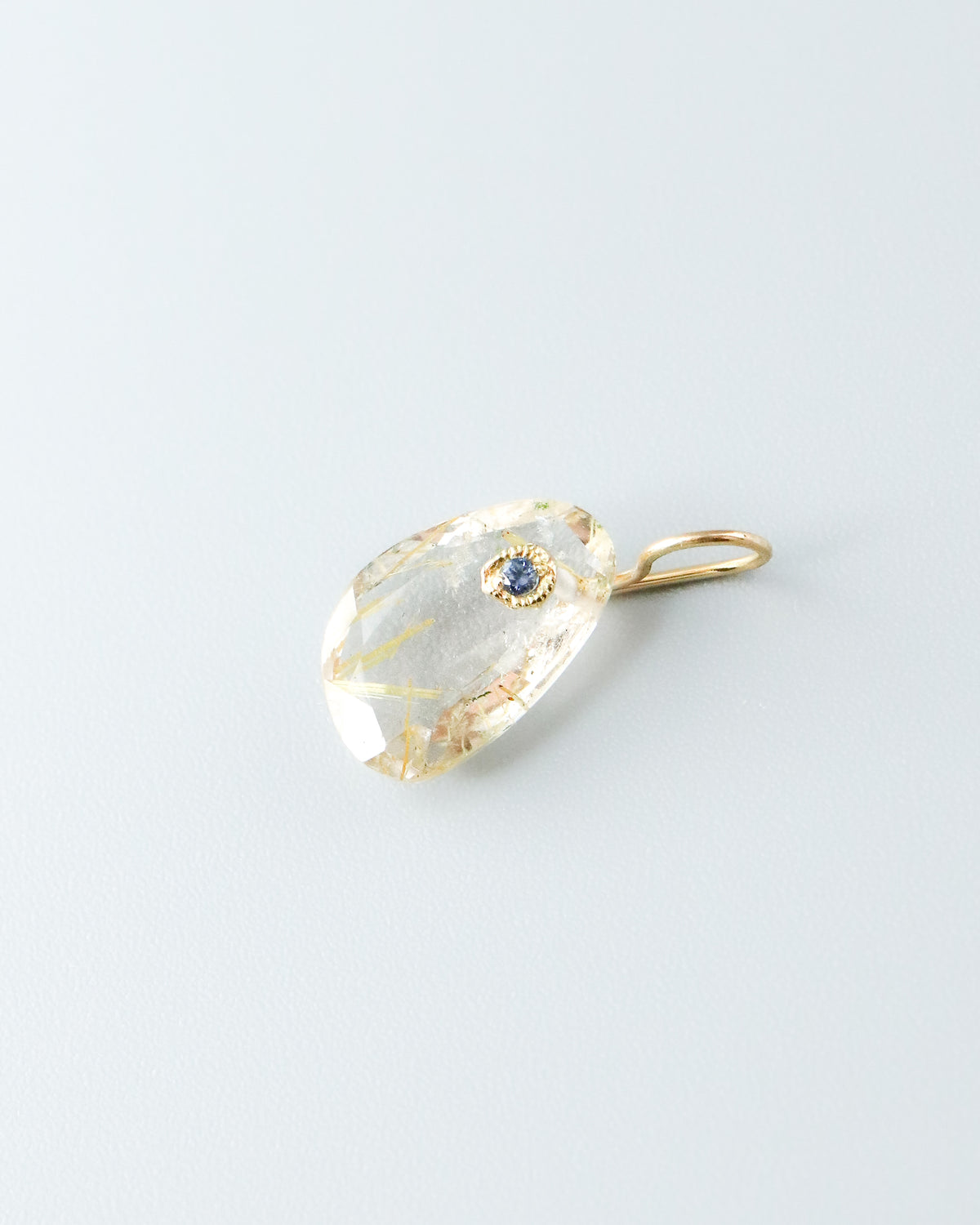 Flat Necklace - Golden Rutilated Quartz -