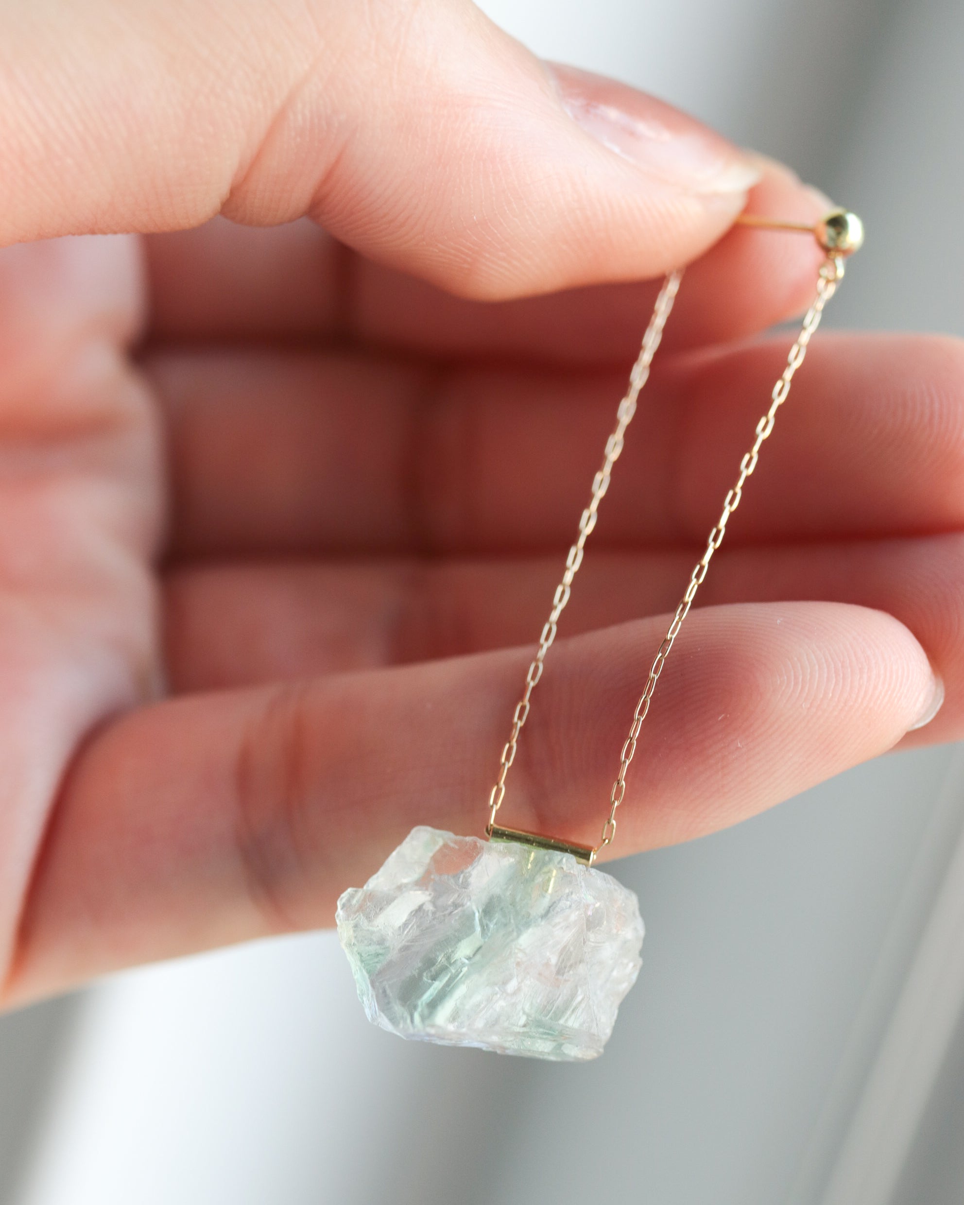 Pipe Pierced Earring - Fluorite -