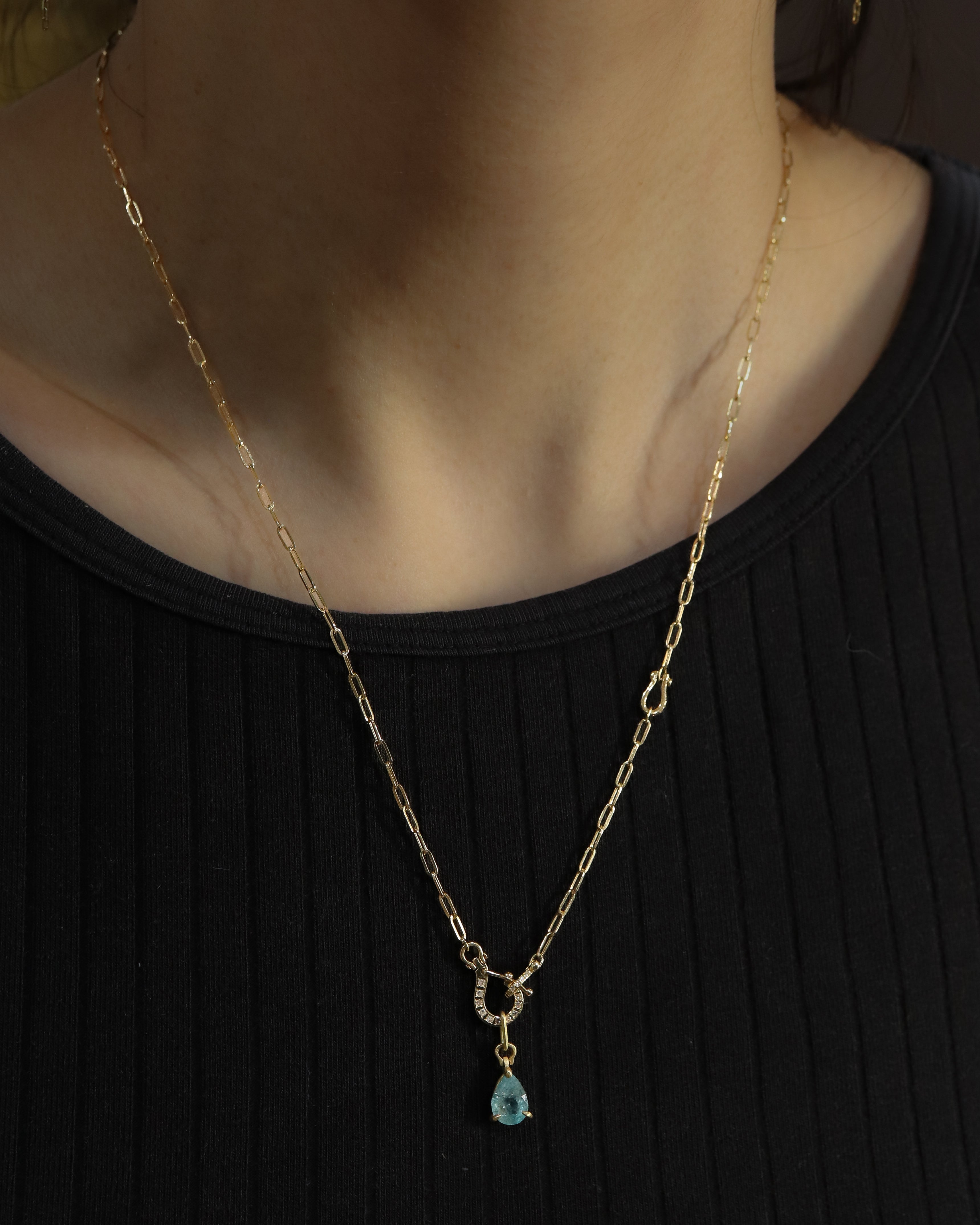 Horse Shoe Prong Necklace - Grandidierite -
