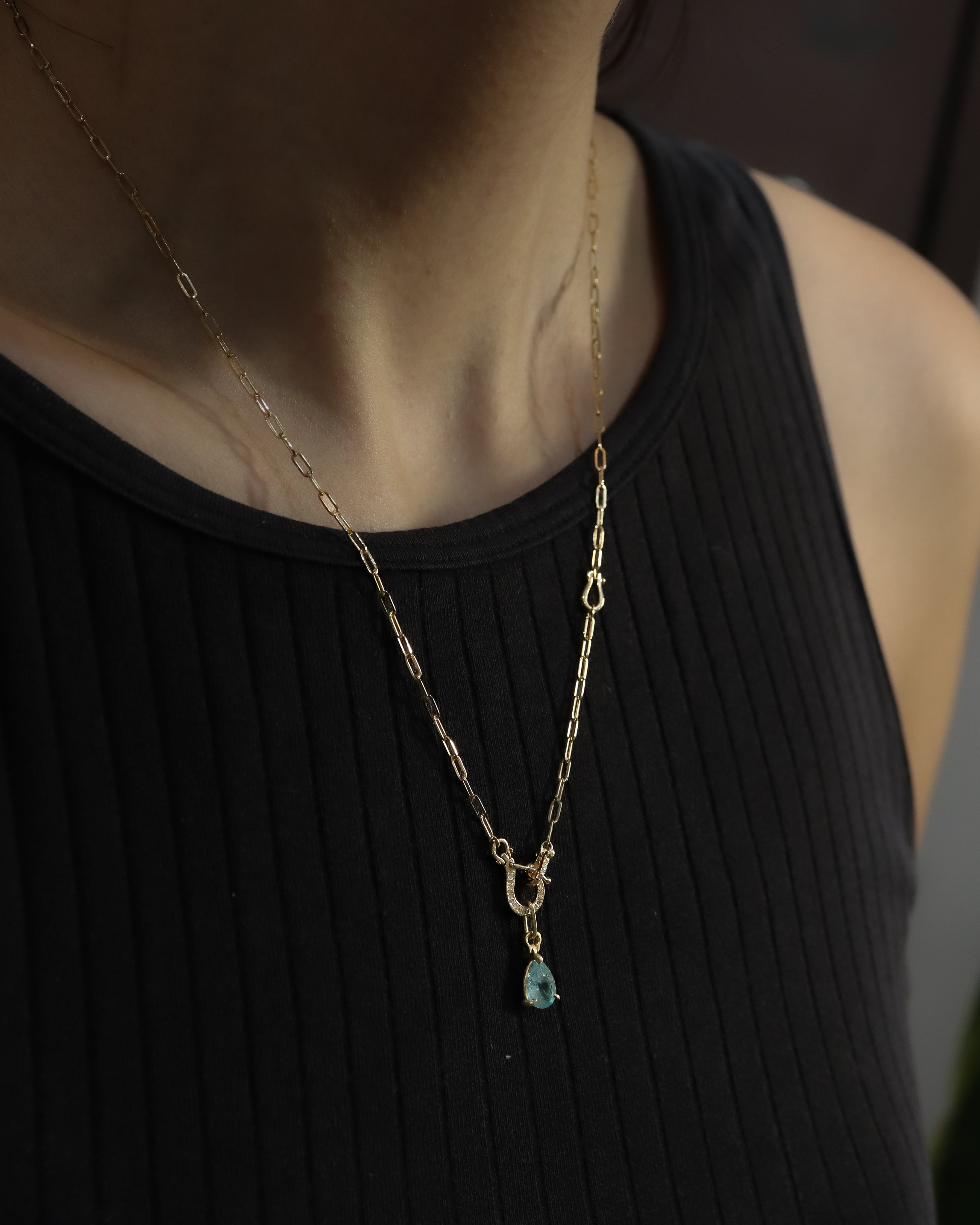 Horse Shoe Prong Necklace - Grandidierite -
