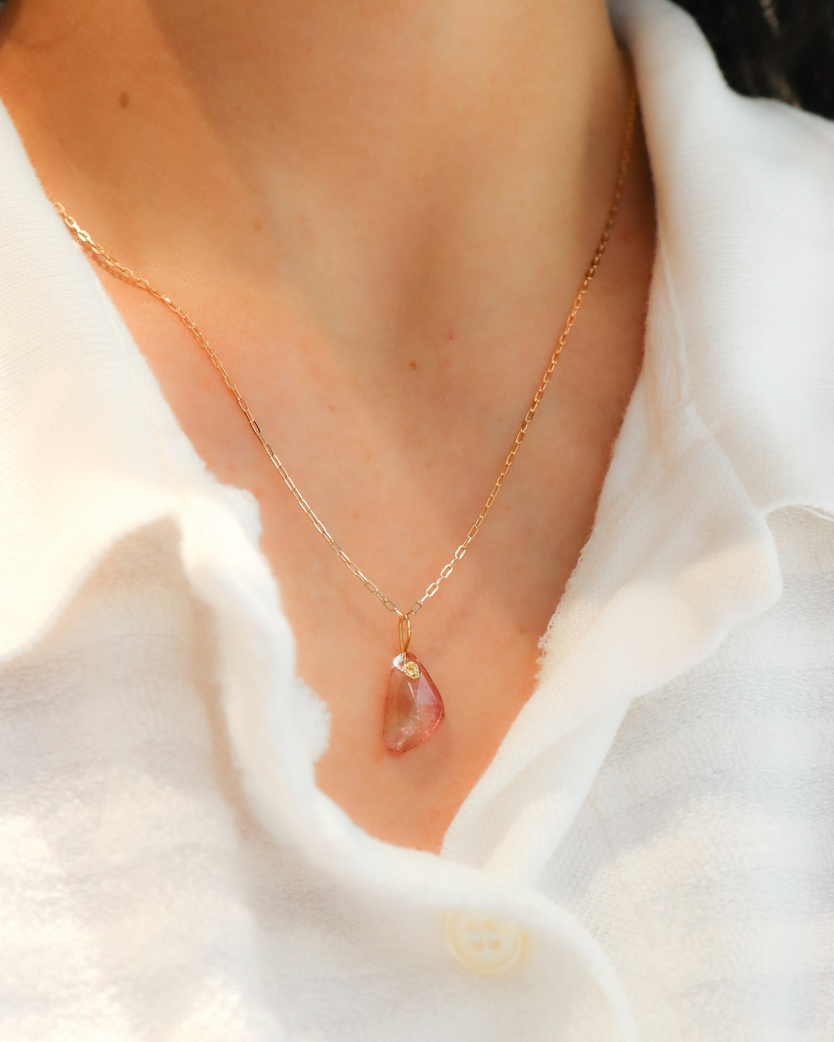 Flat Necklace - Bicolor Tourmaline -