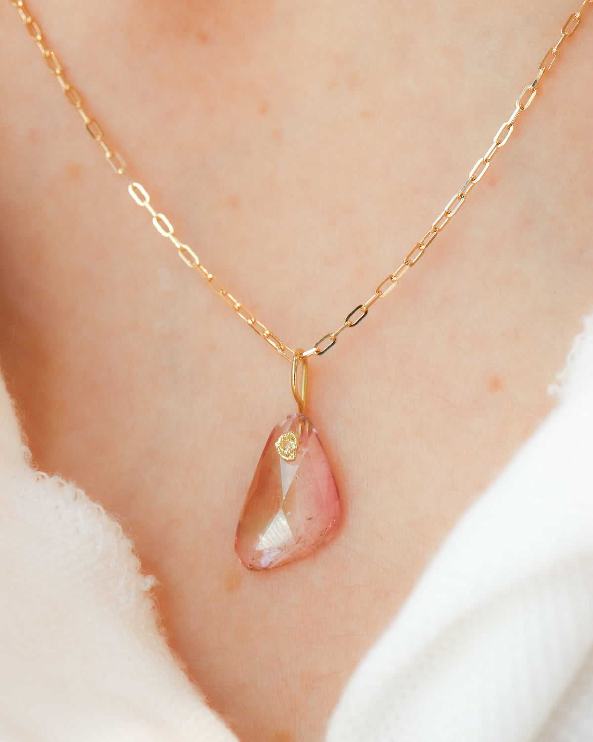 Flat Necklace - Bicolor Tourmaline -