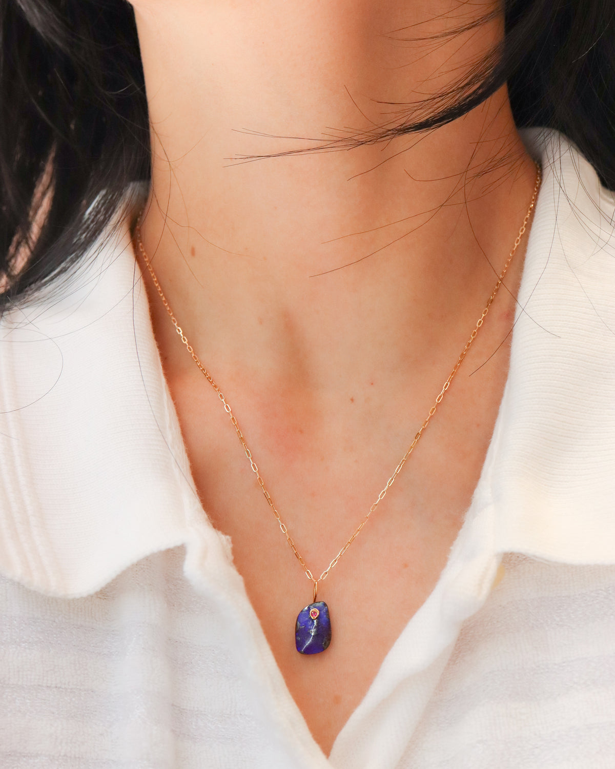 Flat Necklace - Boulder Opal -