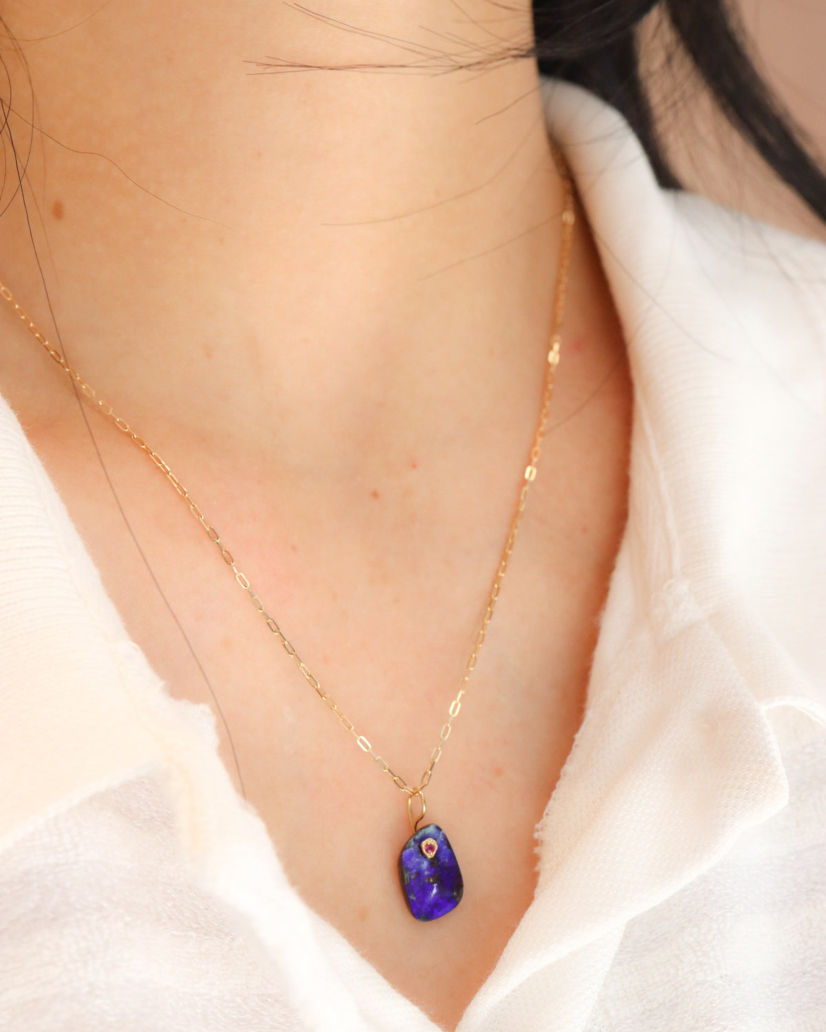 Flat Necklace - Boulder Opal -