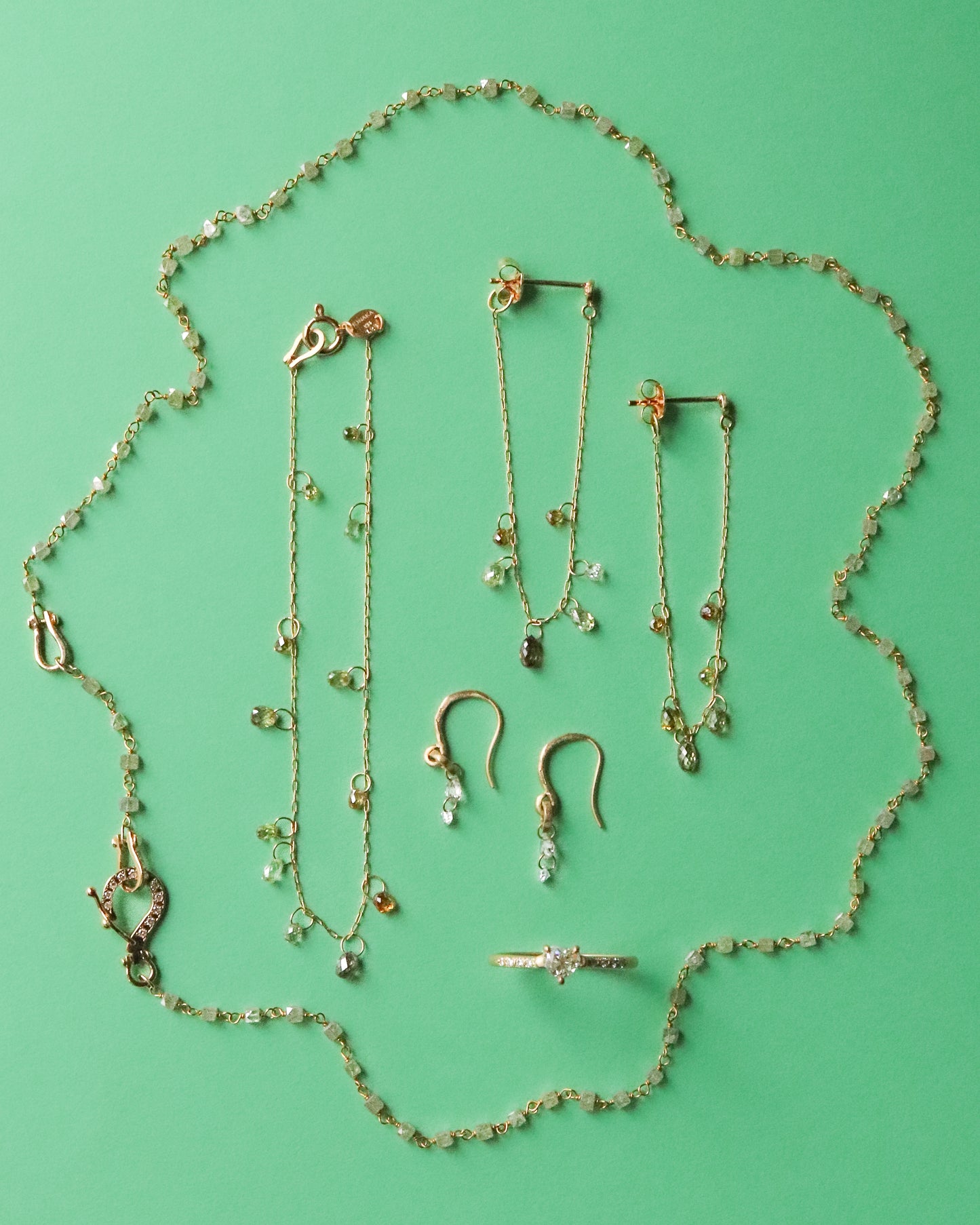 Link Diamond Beads Necklace