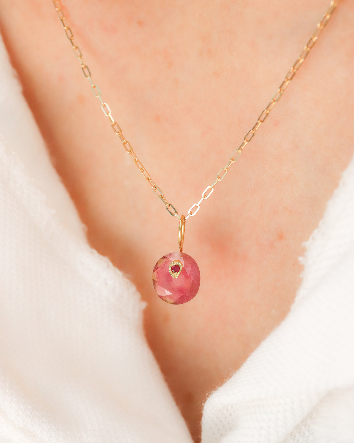 Flat Necklace - Bicolor Tourmaline -