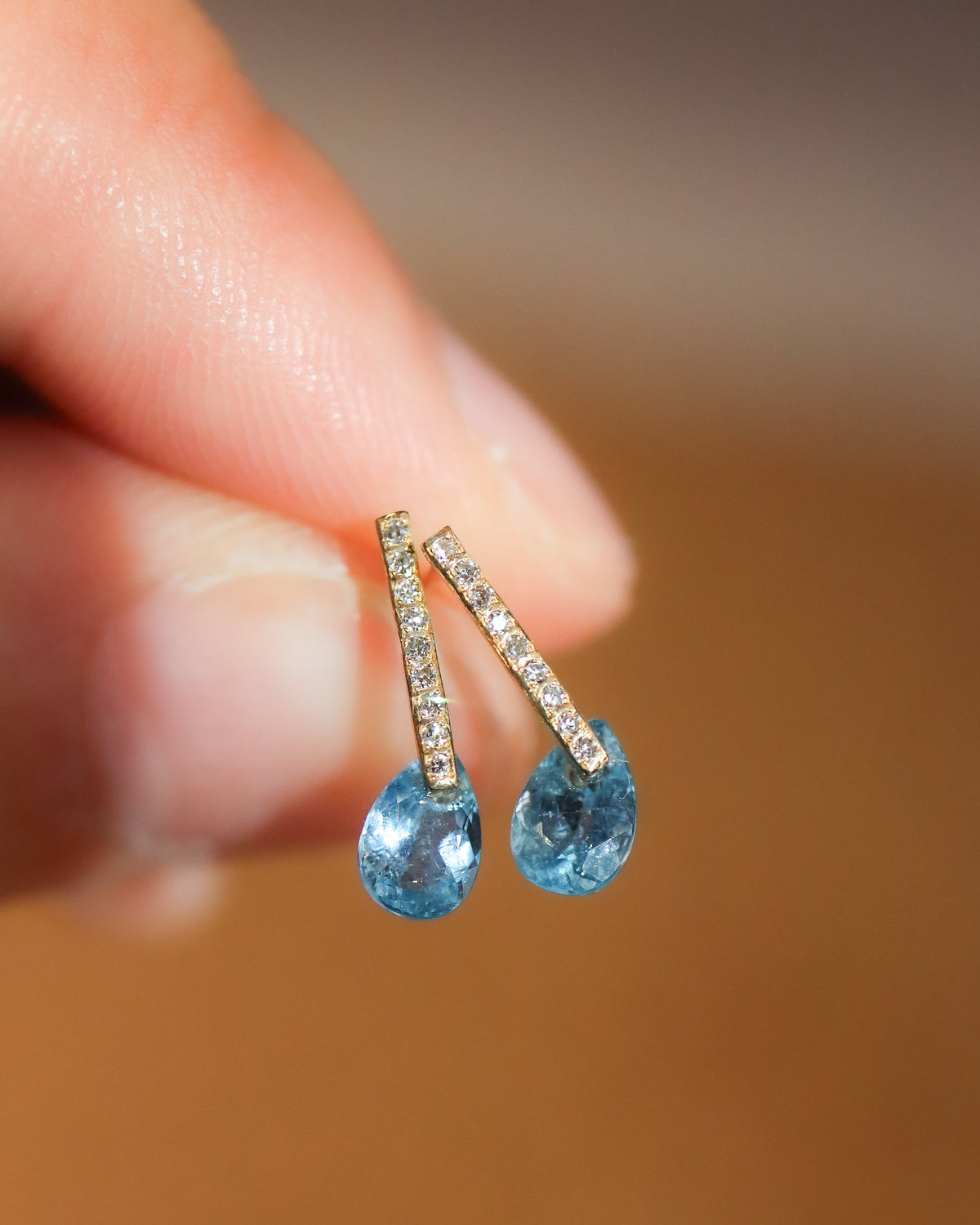 Hibiki Stone Pierced Earring - Aquamarine -