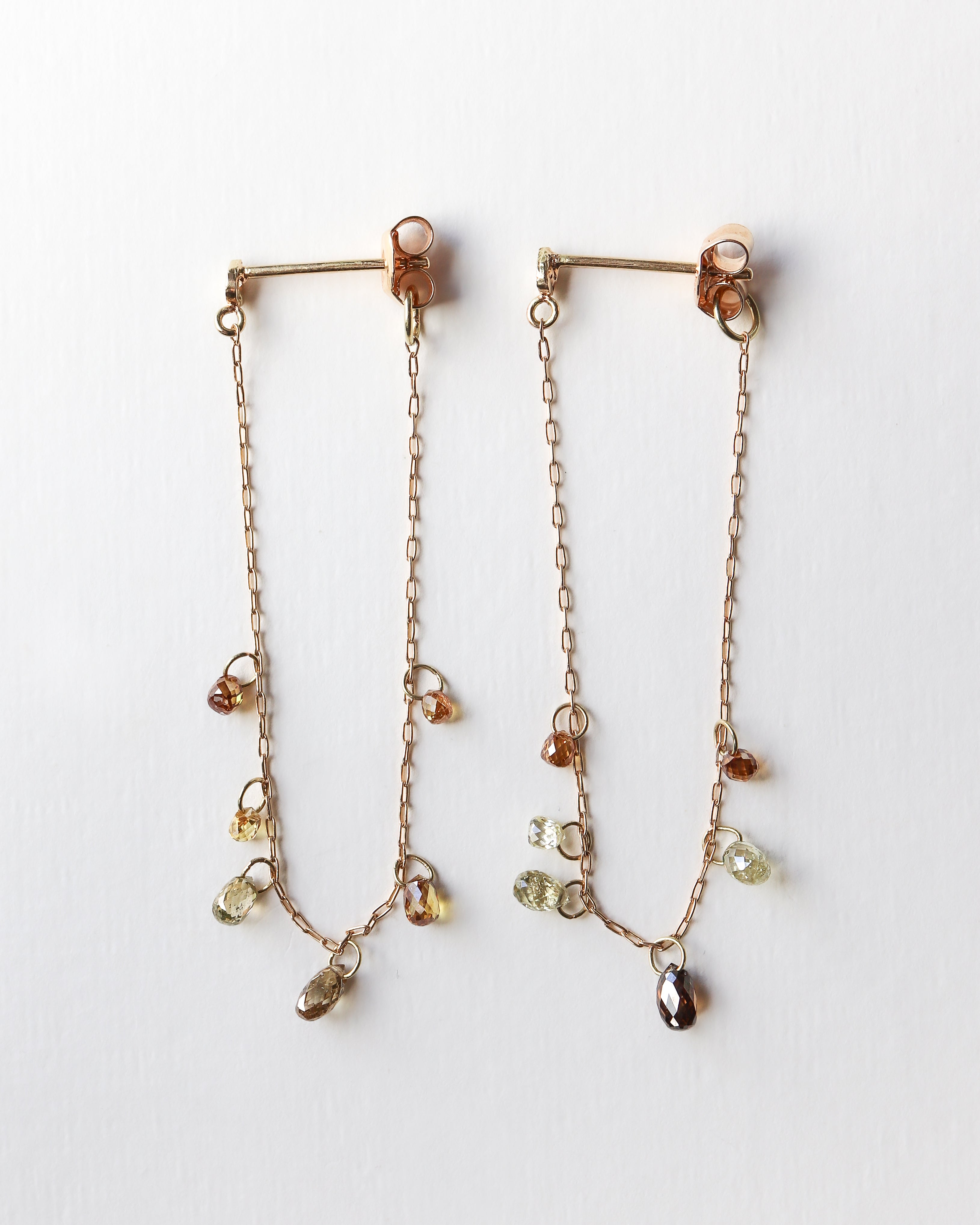 Briolette-Cut Diamond Station Pierced