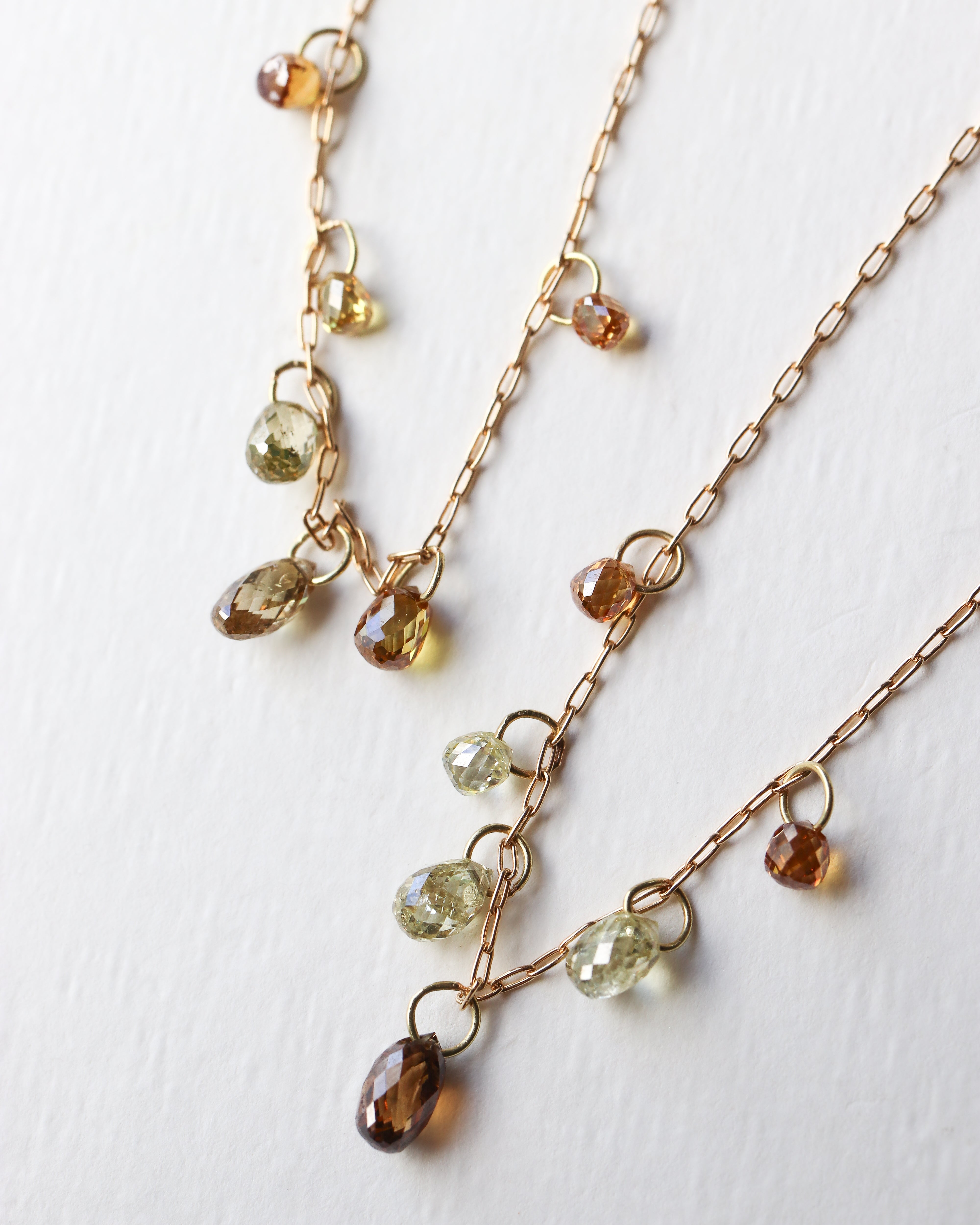 Briolette-Cut Diamond Station Pierced