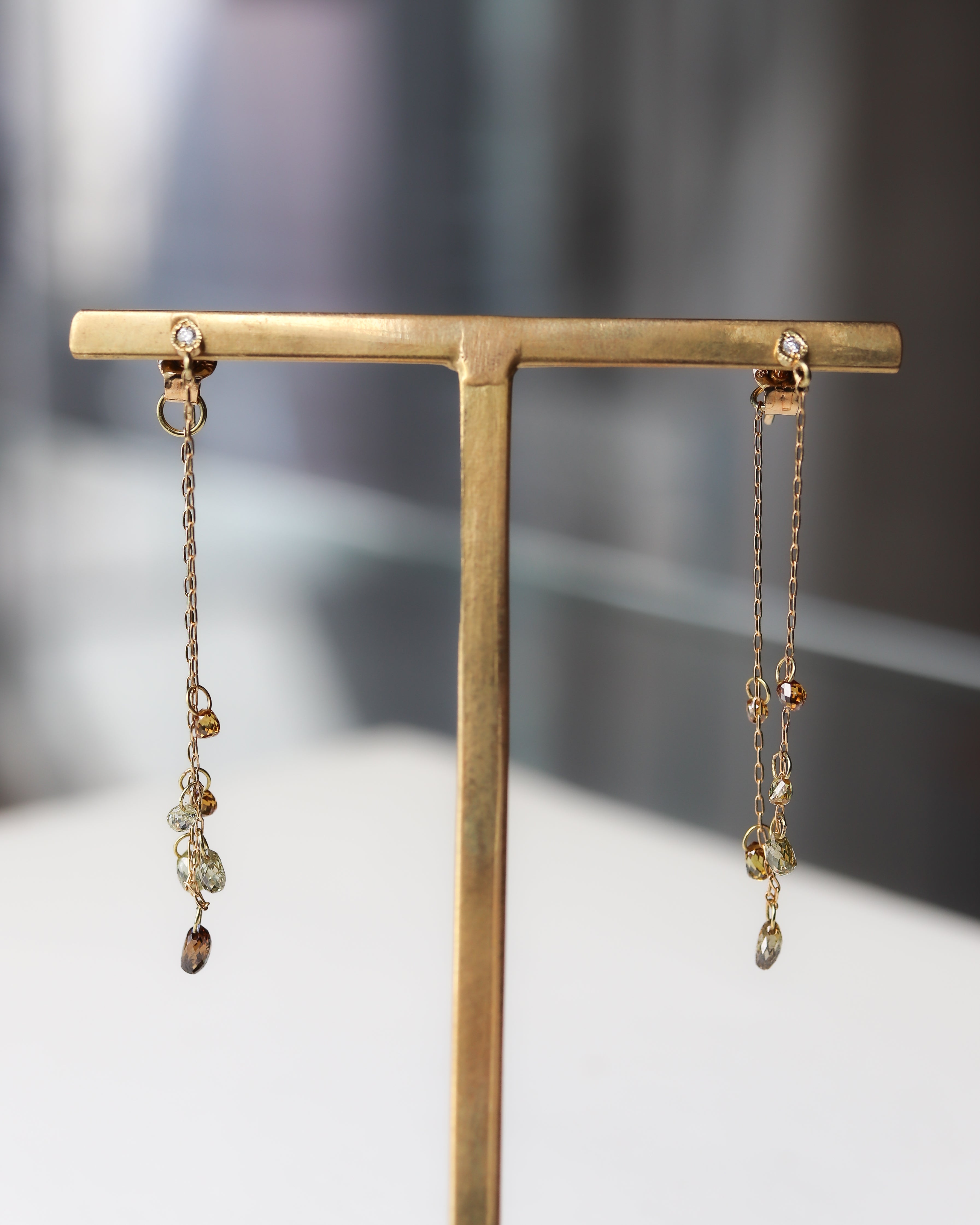 Briolette-Cut Diamond Station Pierced