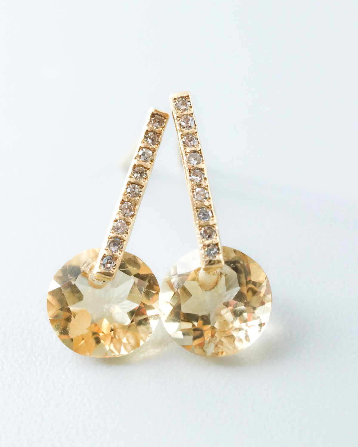 Hibiki Stone Pierced Earring - Citrine -