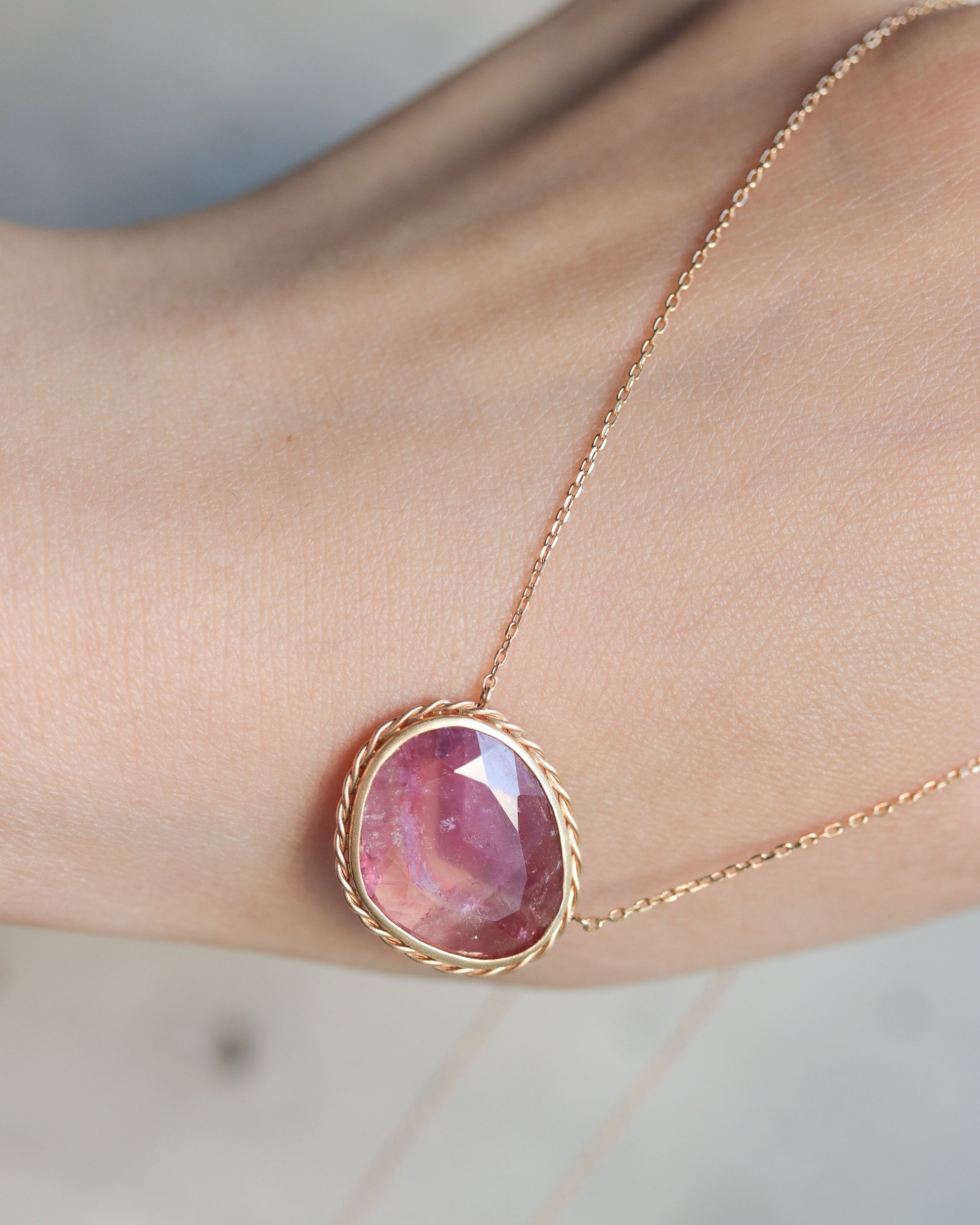 Twist Necklace - Bicolor Tourmaline -