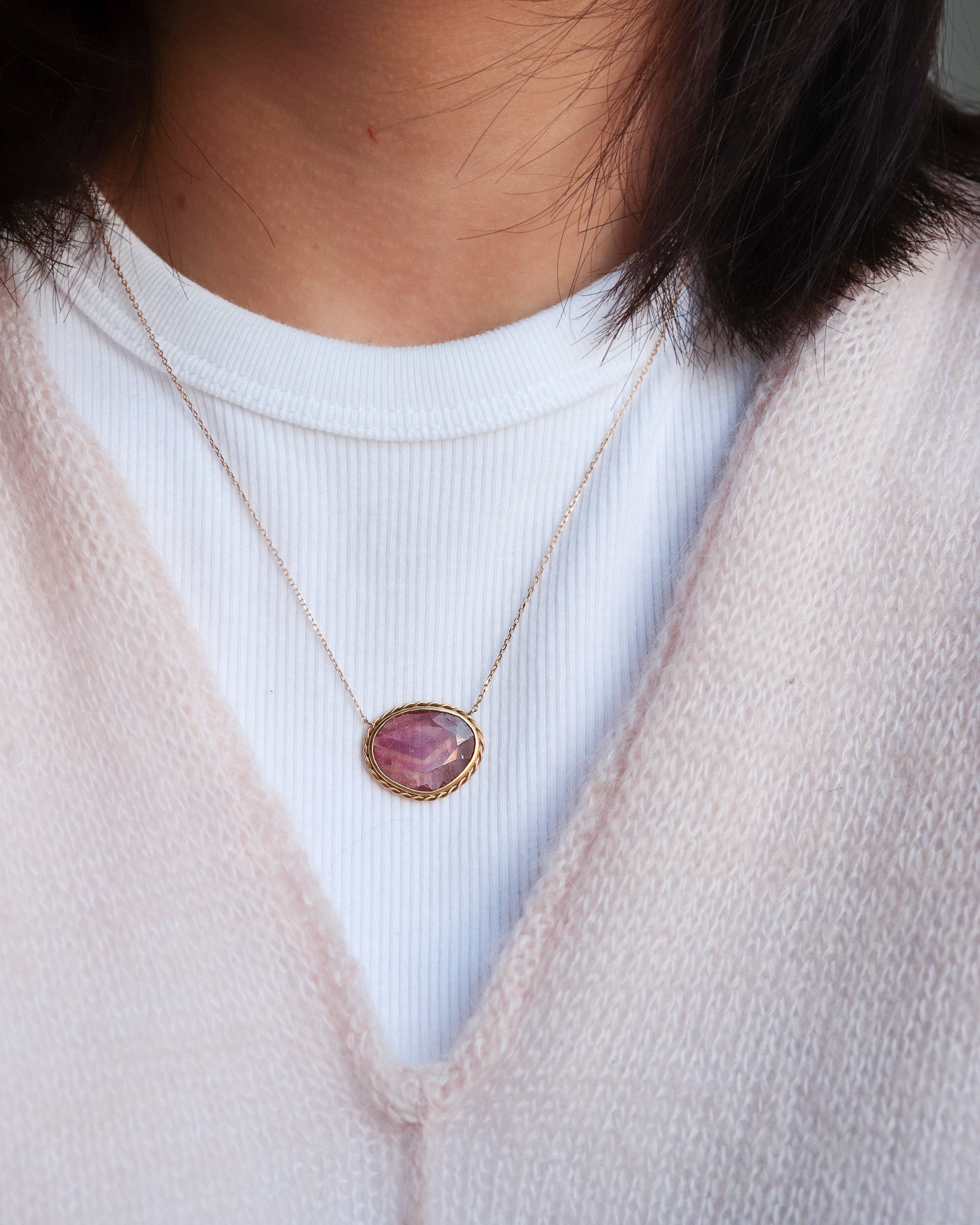 Twist Necklace - Bicolor Tourmaline -