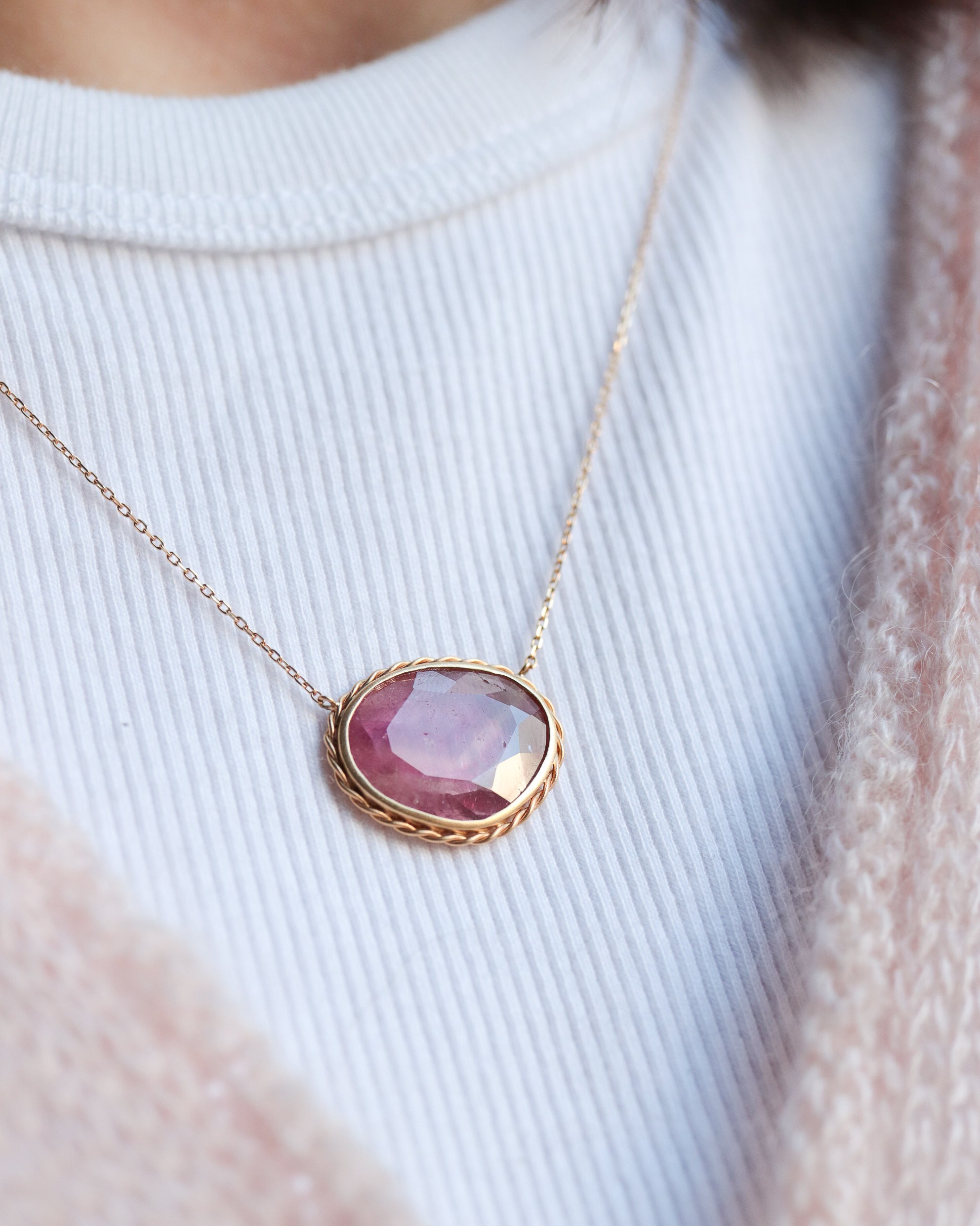 Twist Necklace - Bicolor Tourmaline -