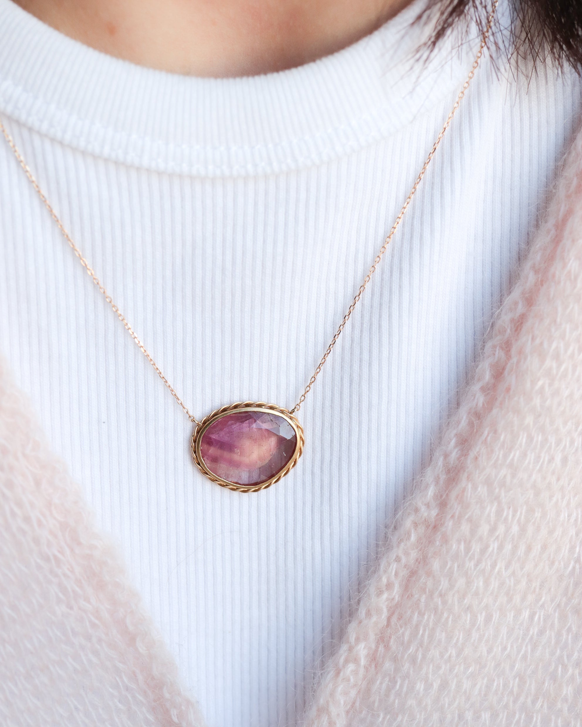 Twist Necklace - Bicolor Tourmaline -