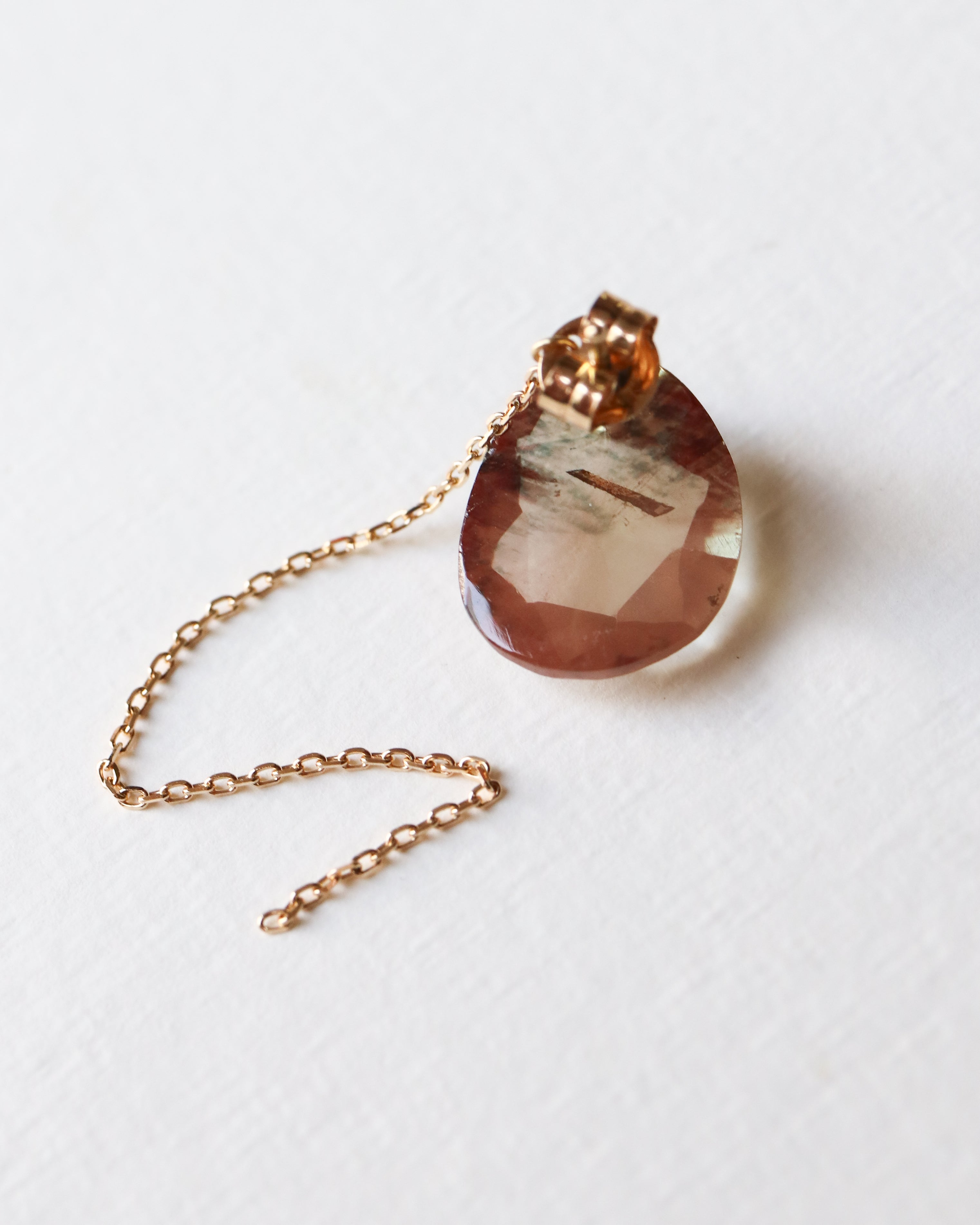 Flat Pierced Earring - Andesine -