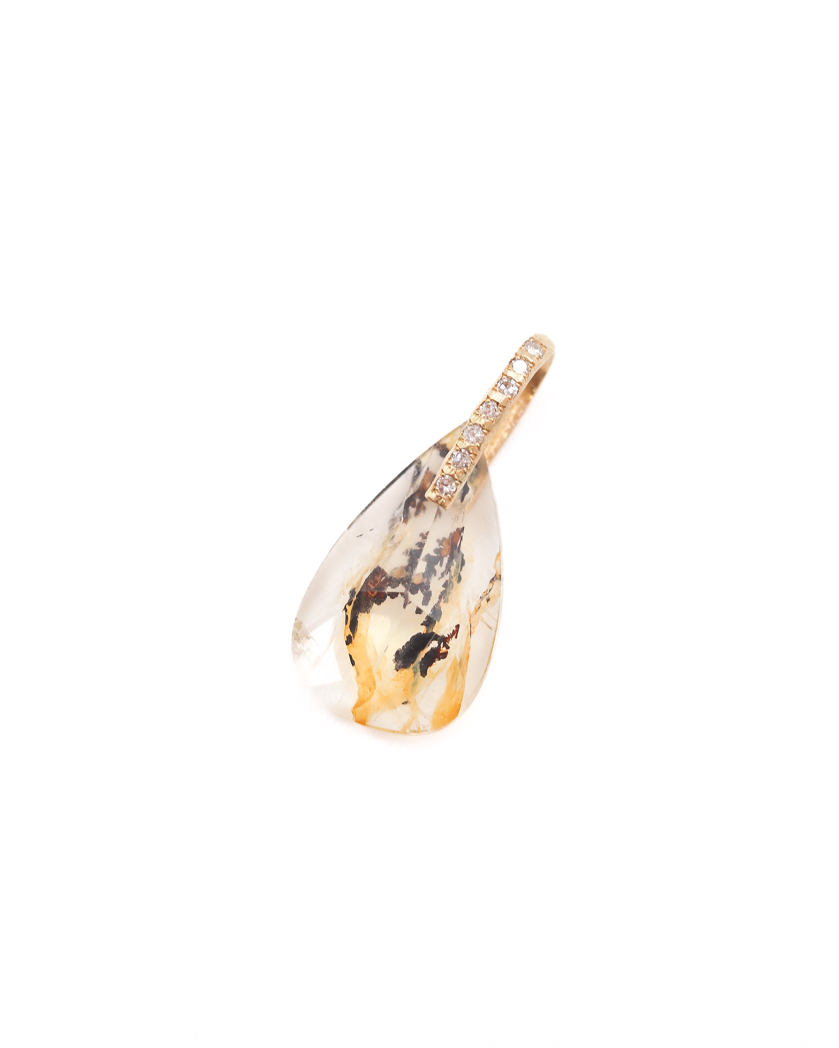 Hibiki Stone Necklace - Dendritic Quartz / Diamond -