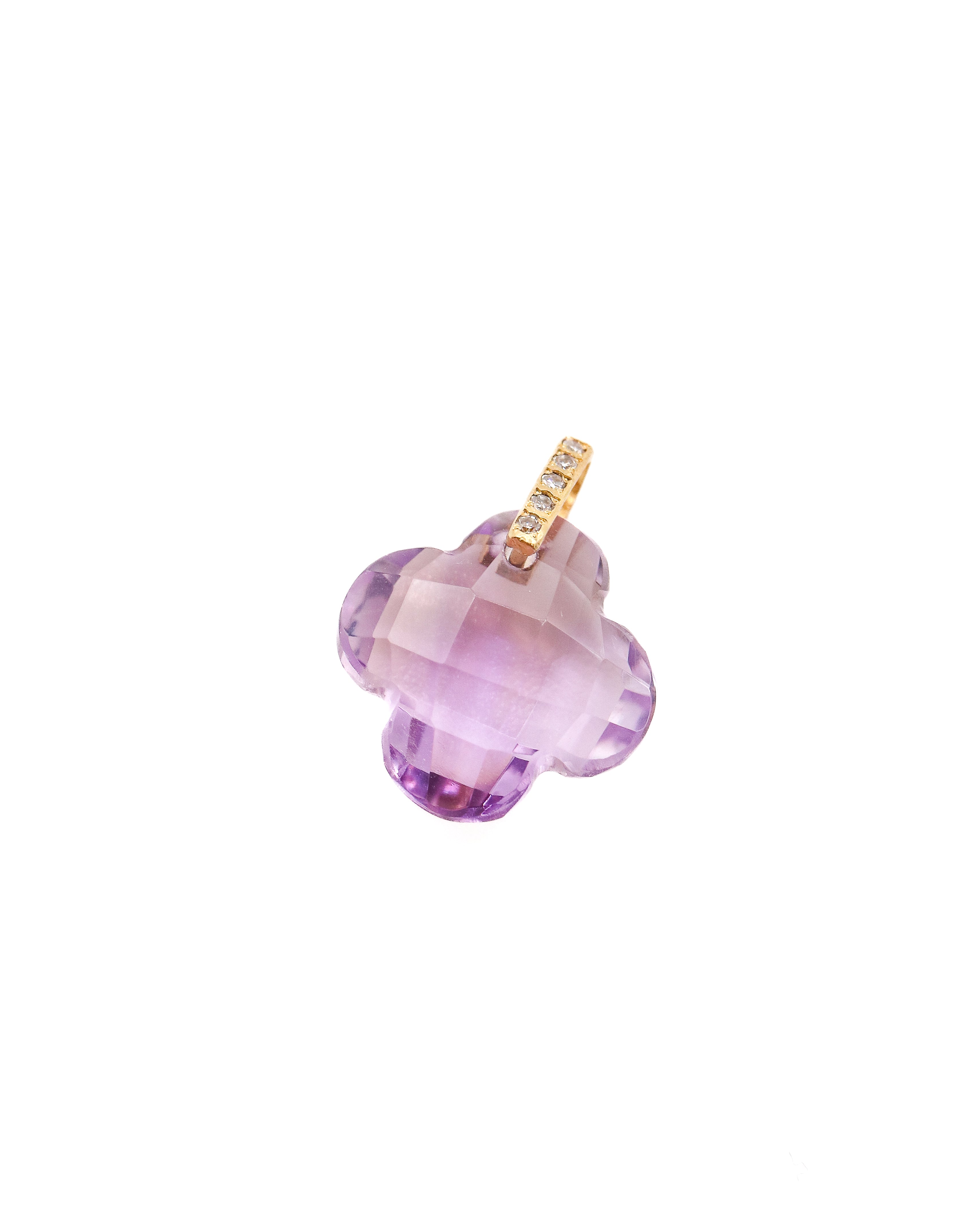 Hibiki Stone Necklace - Amethyst / Diamond -