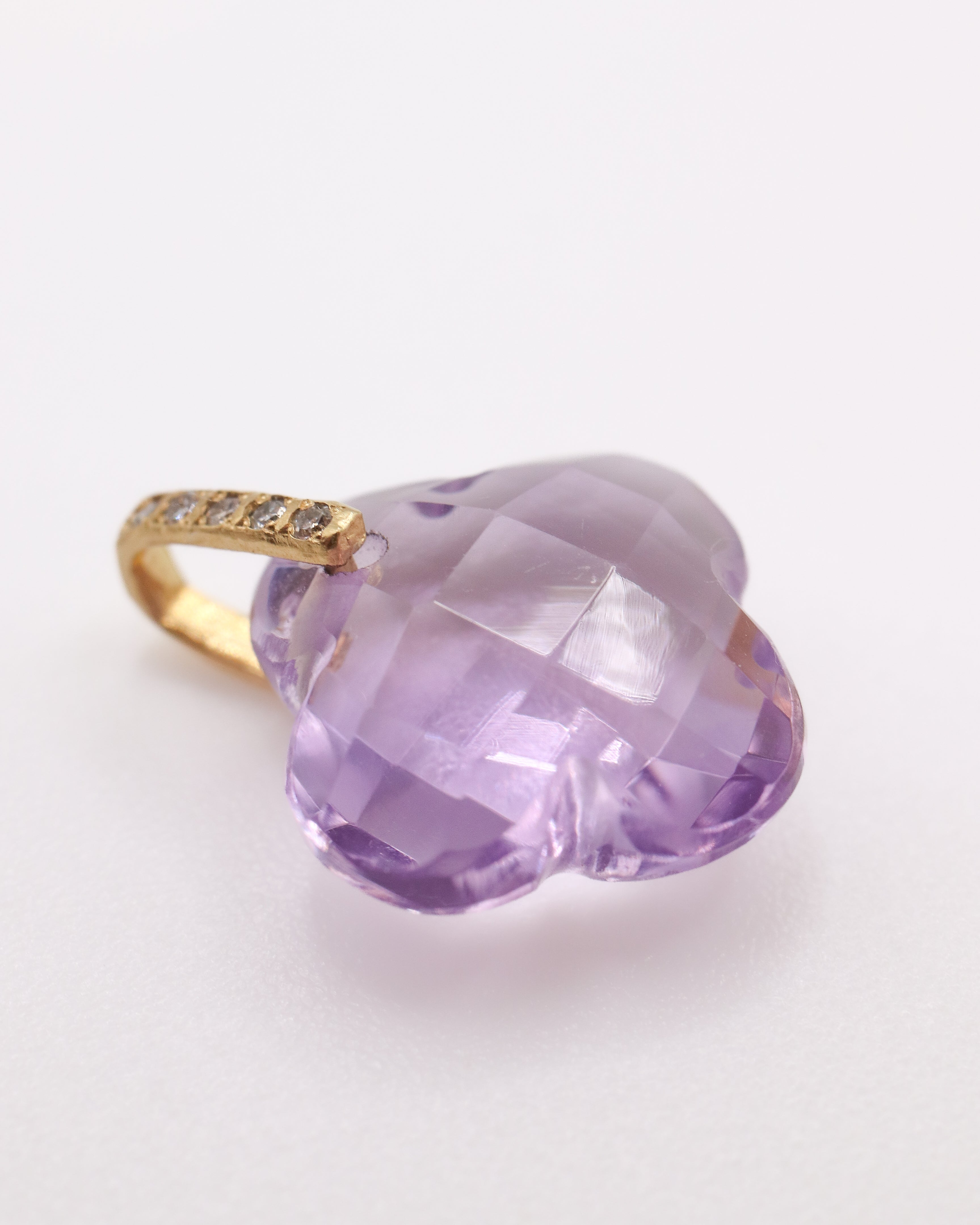 Hibiki Stone Necklace - Amethyst / Diamond -