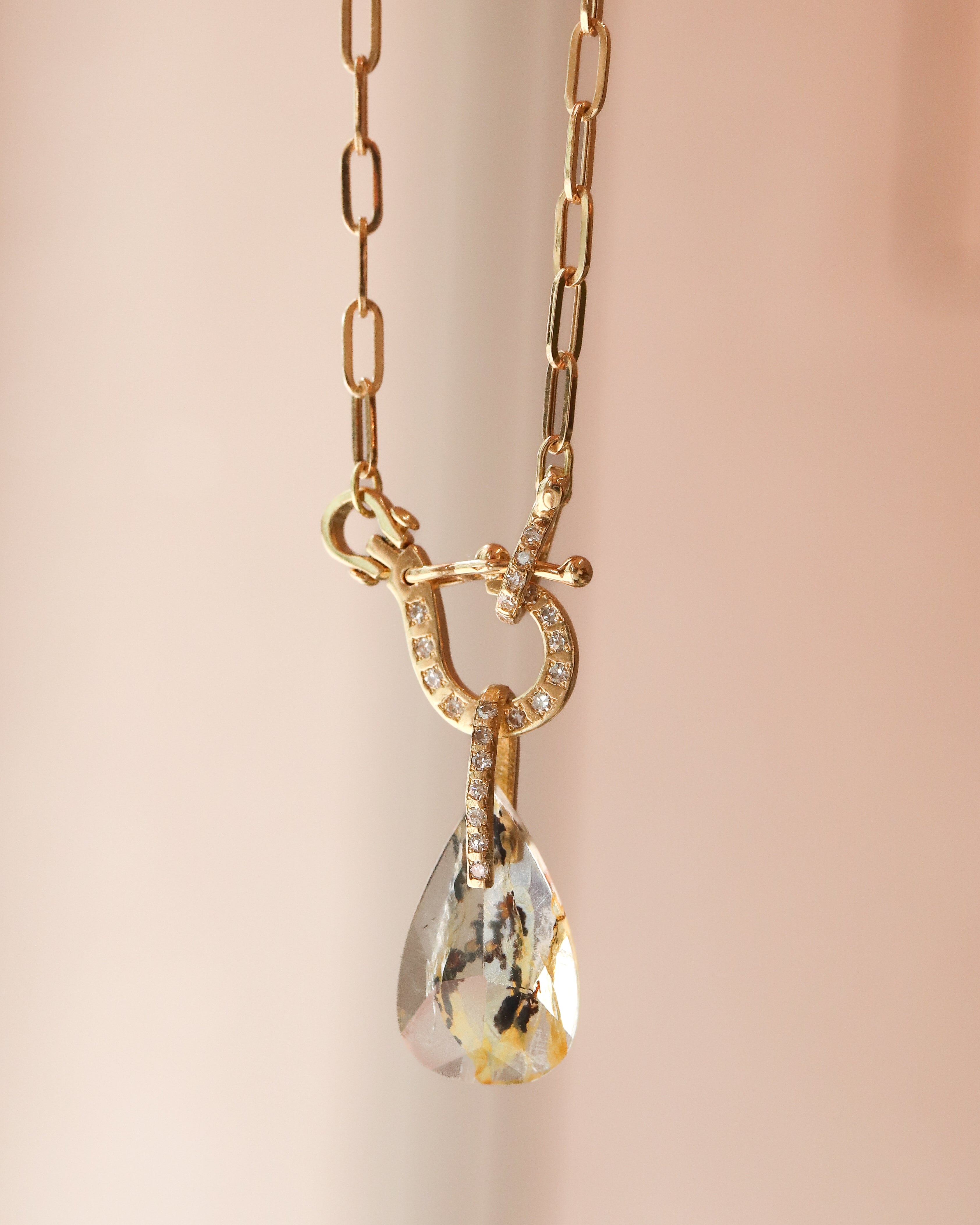 Hibiki Stone Necklace - Dendritic Quartz / Diamond -