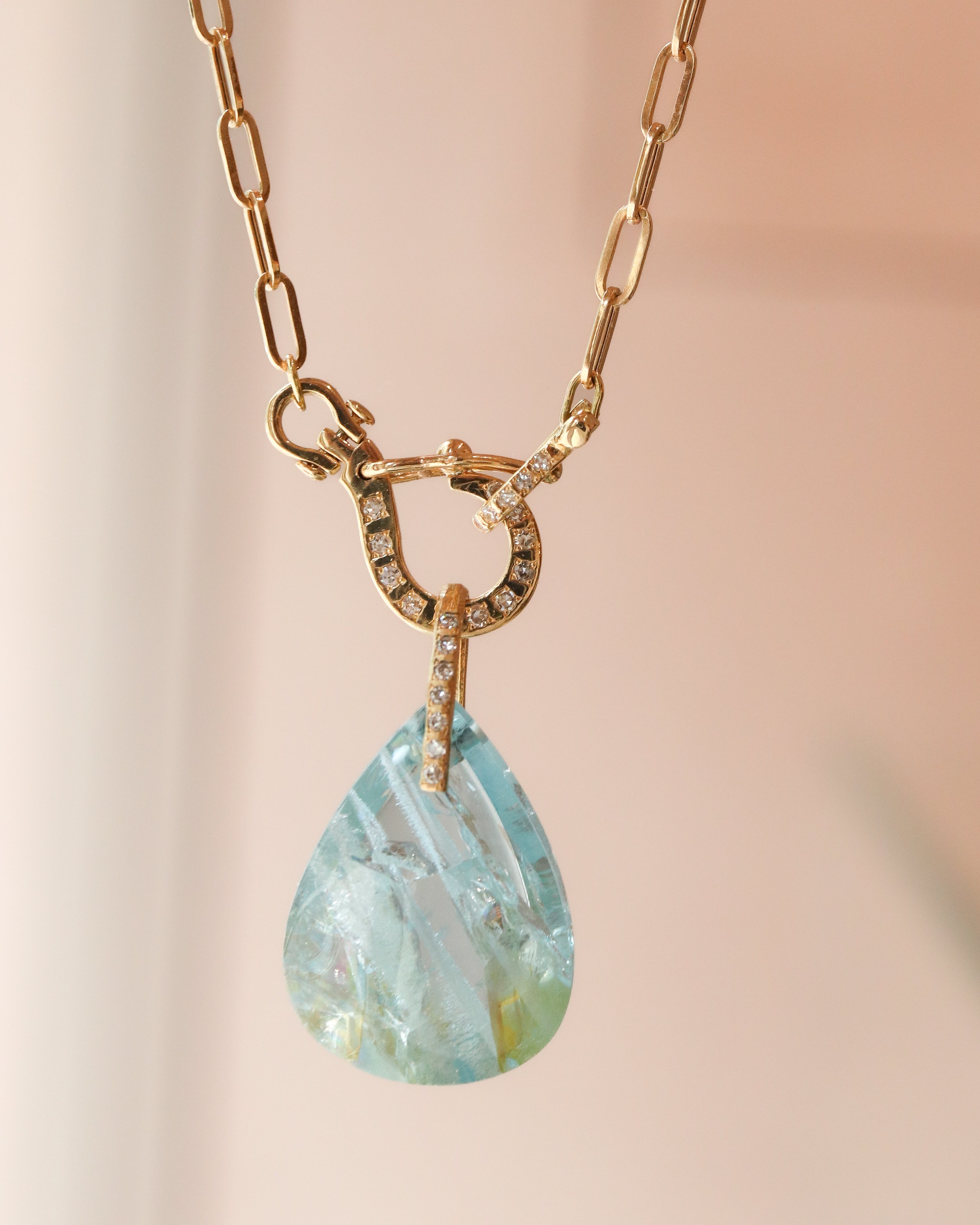 Hibiki Stone Necklace - Aquamarine -
