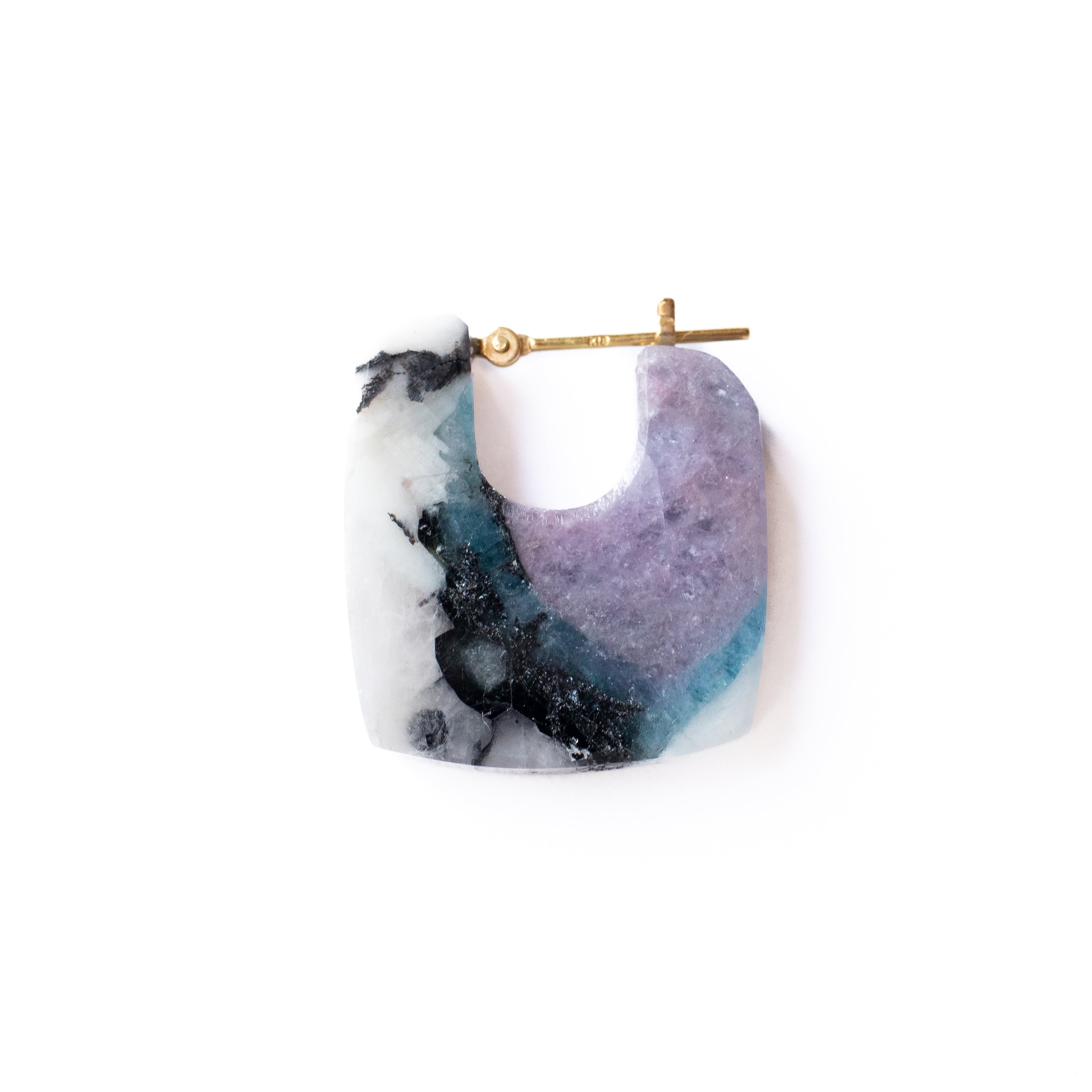 Rock Pierced Earring - Paraiba Tourmaline -