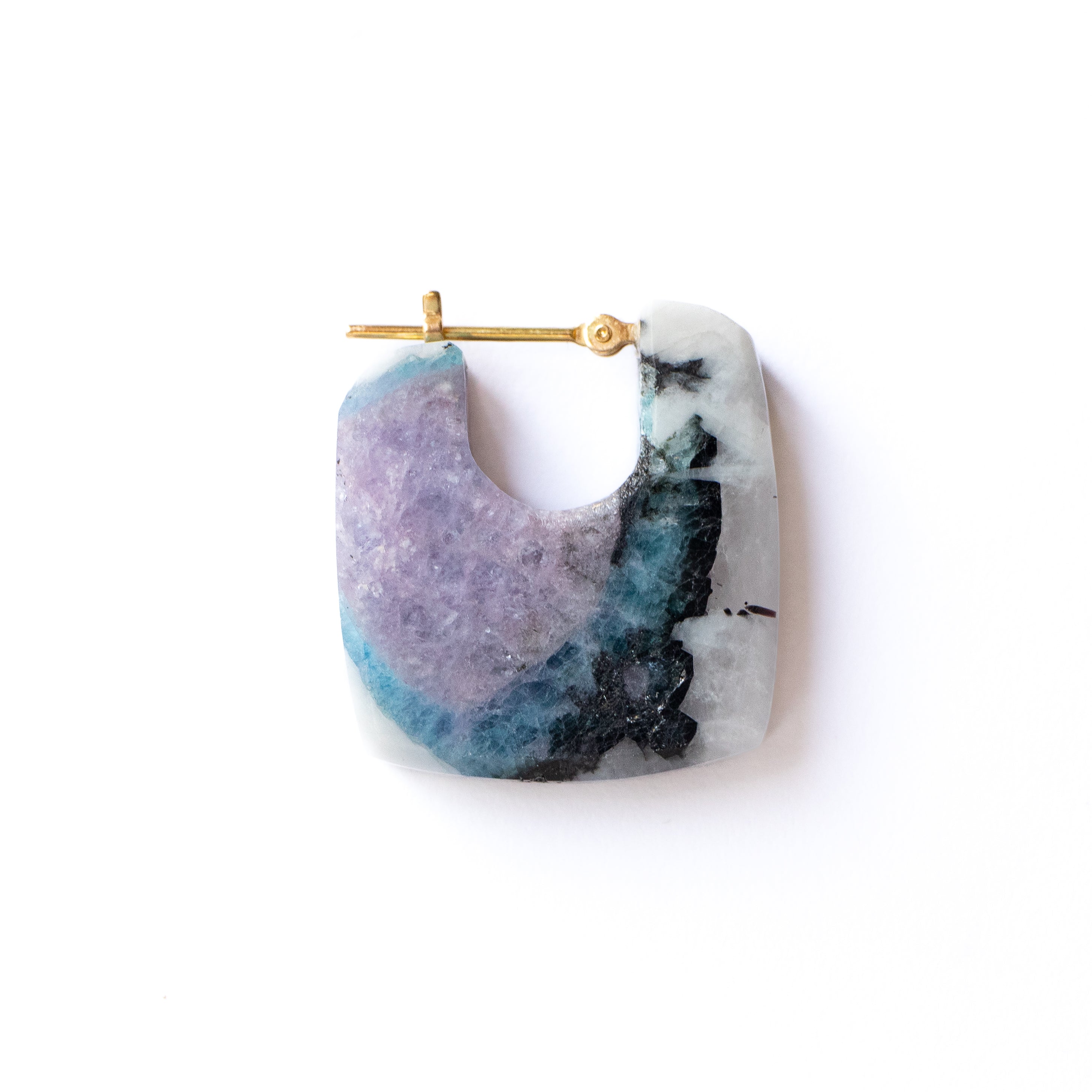 Rock Pierced Earring - Paraiba Tourmaline -