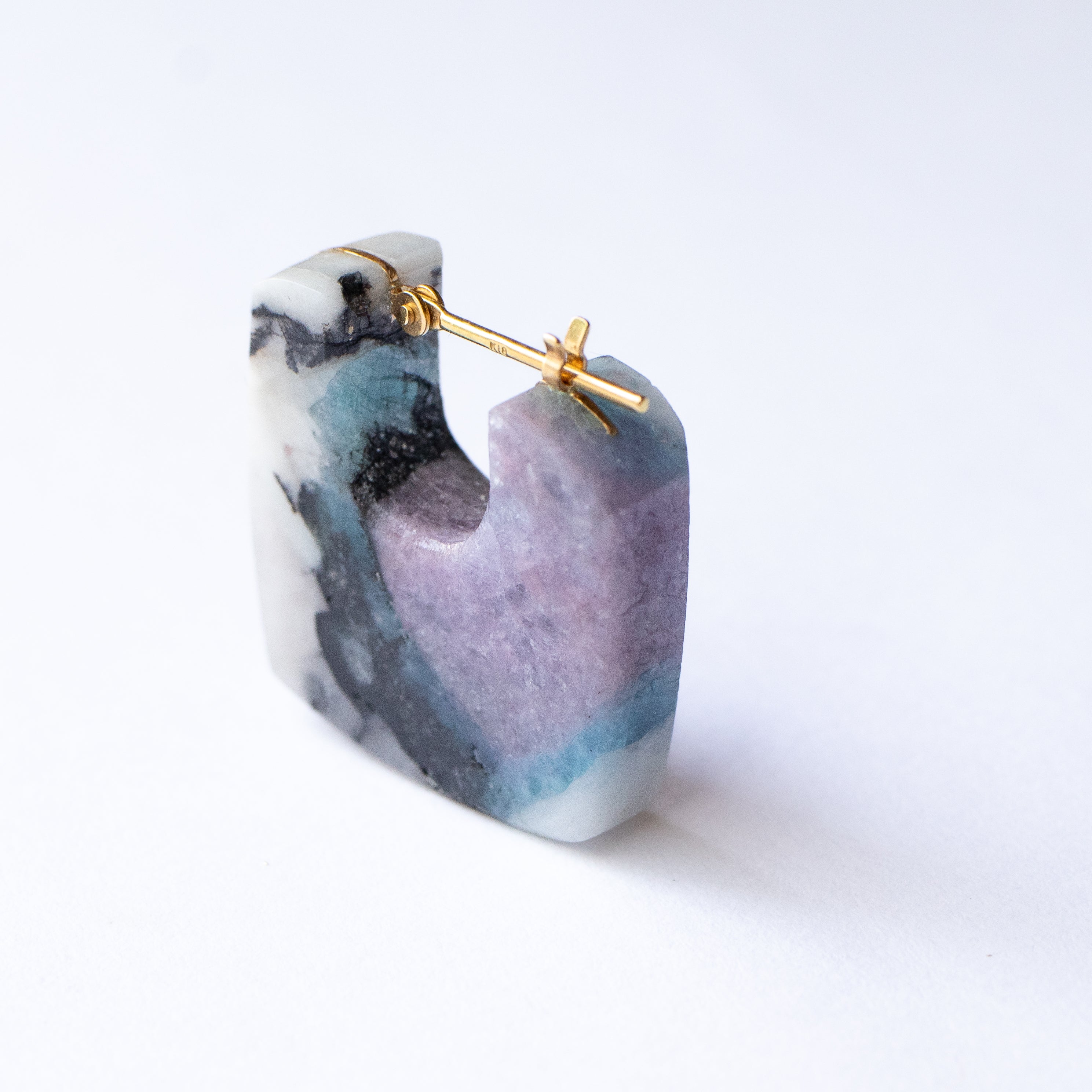 Rock Pierced Earring - Paraiba Tourmaline -