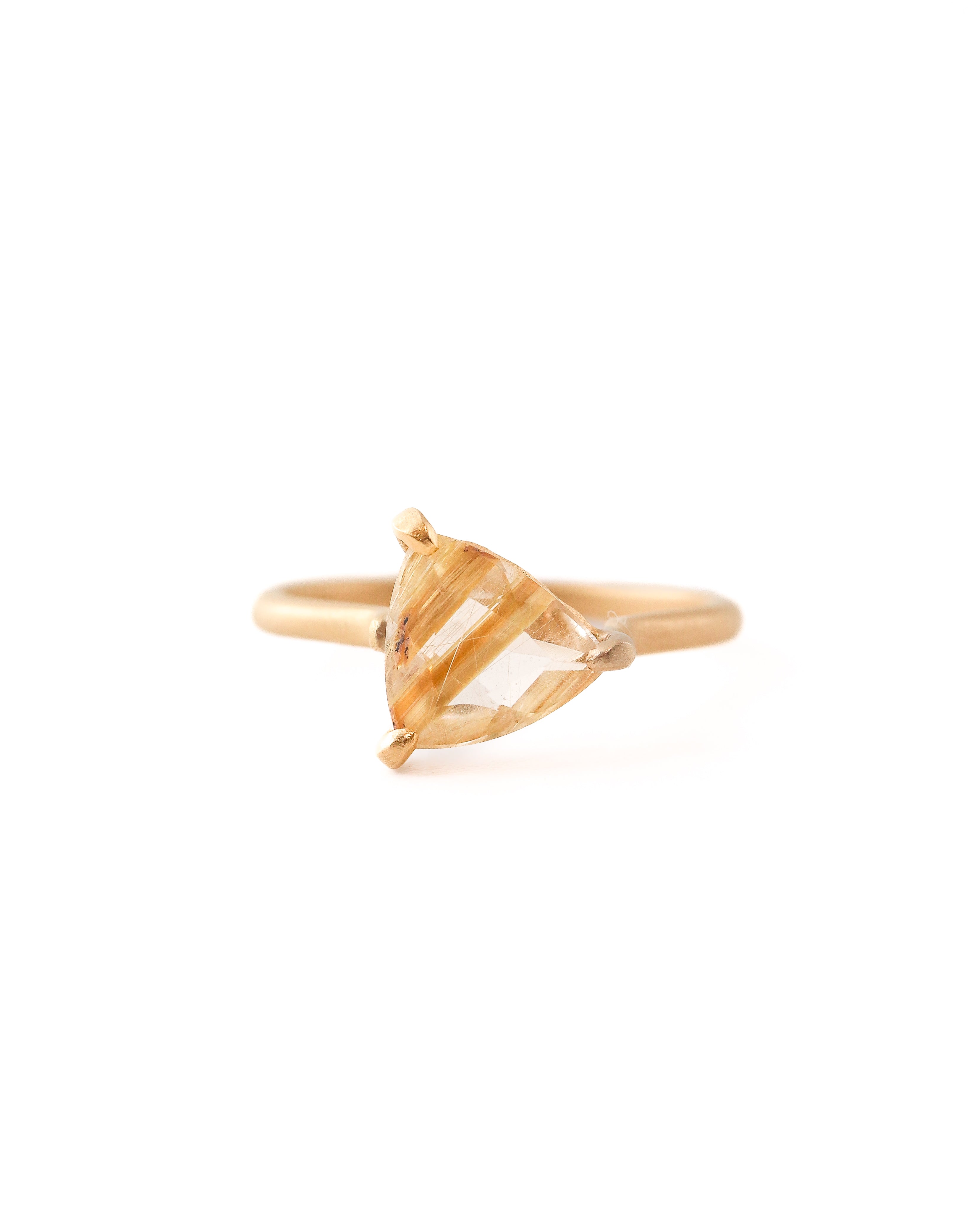 Prong Ring - Golden Rutile Quartz -
