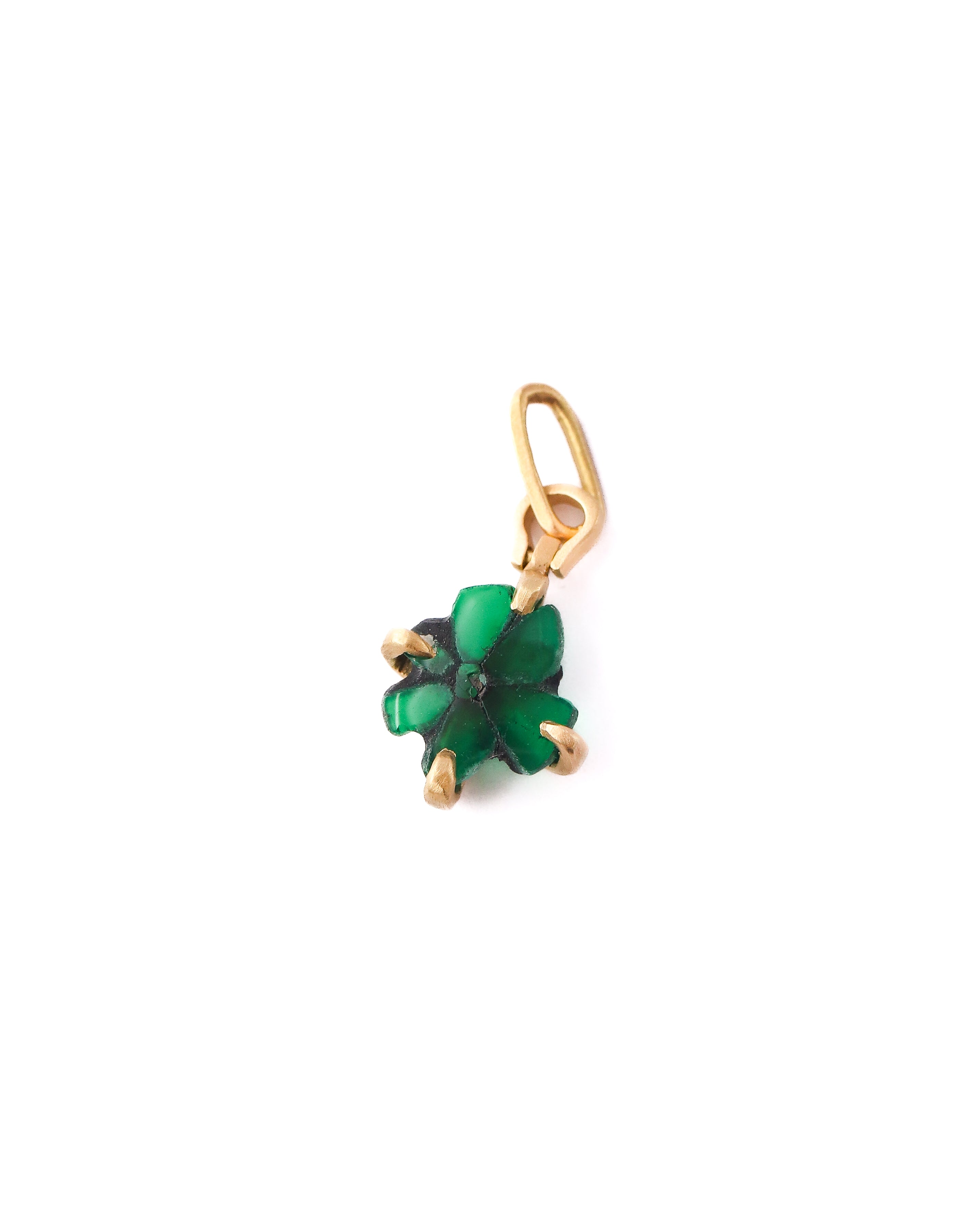 Horse Shoe Prong Necklace - Trapiche Emerald -