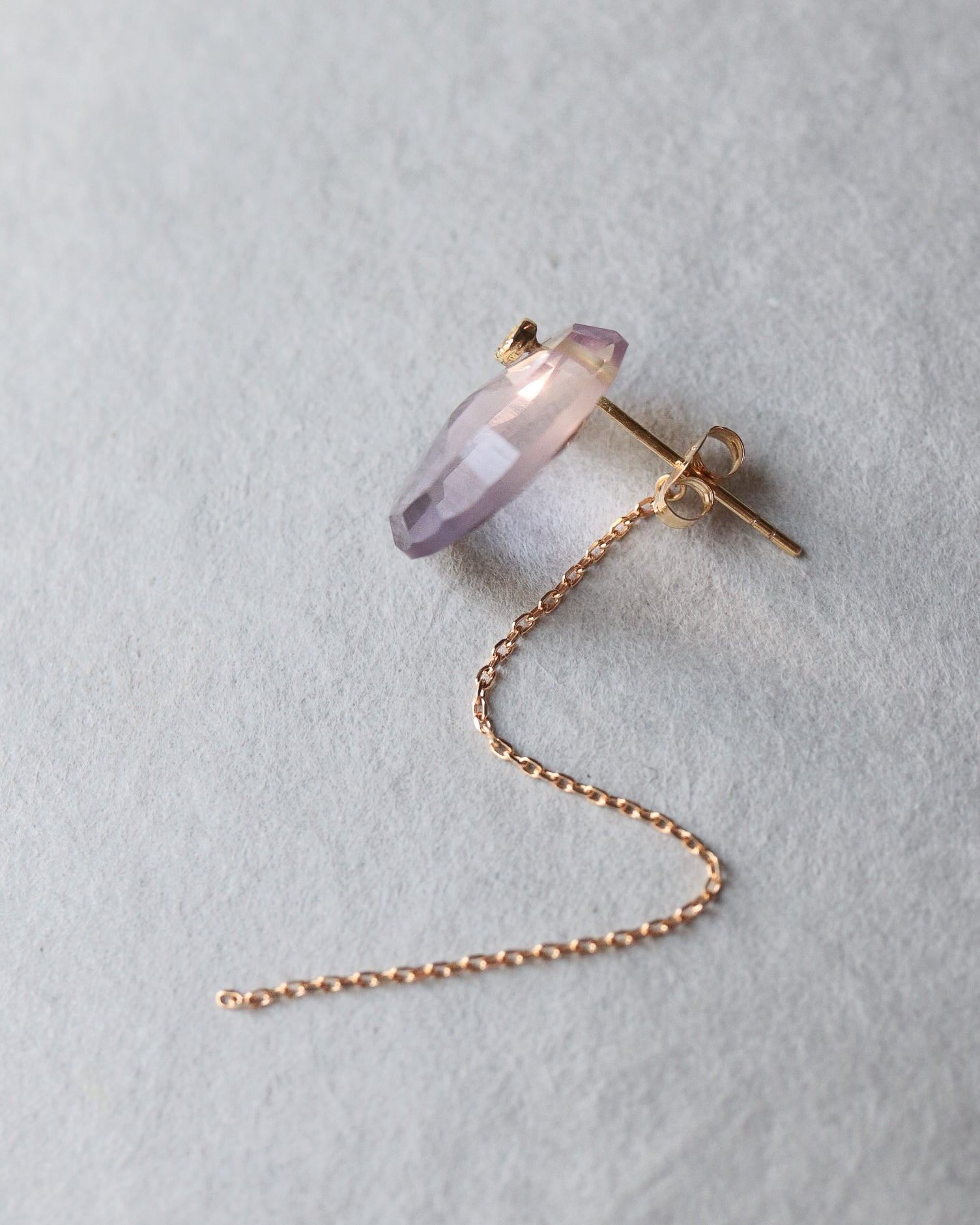 Flat Pierced Earring - Ametrine -